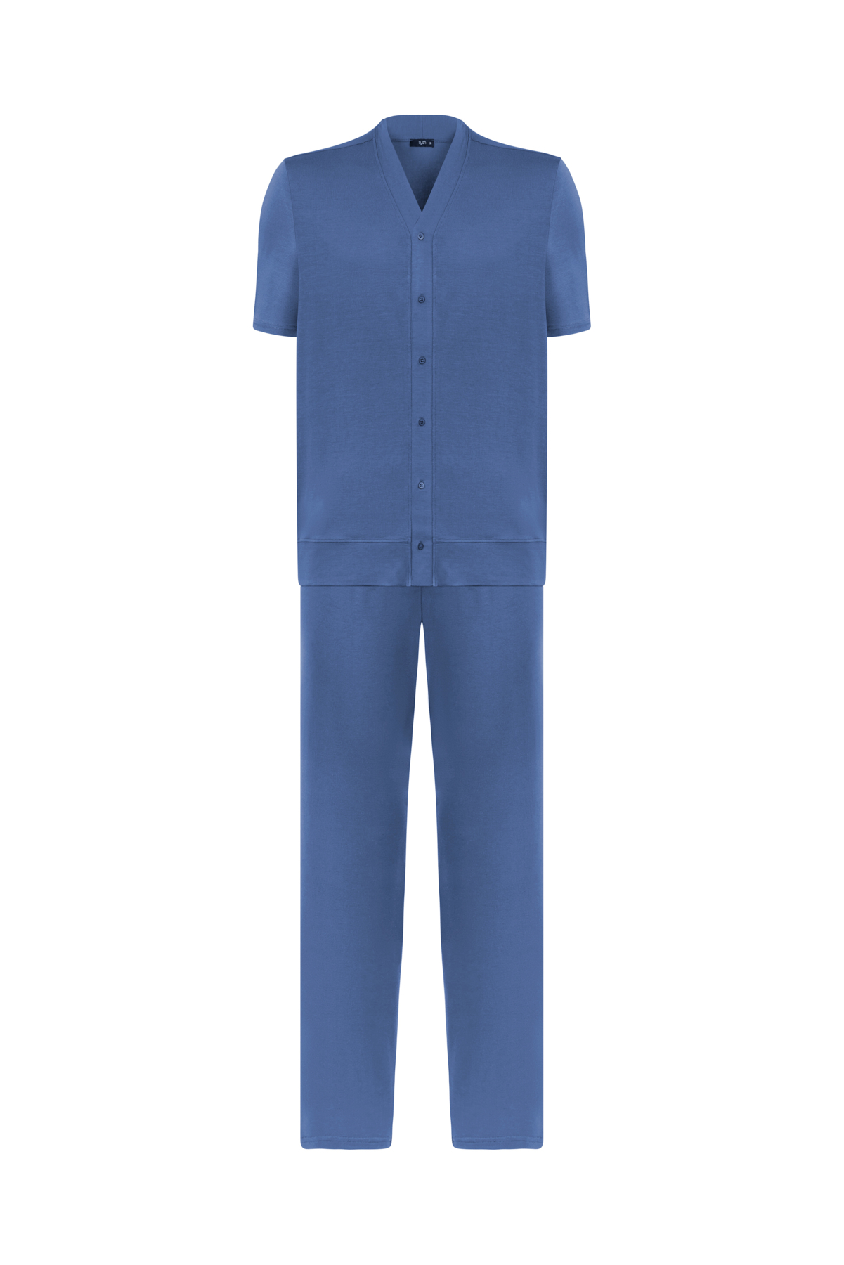 Erkek Kısa Kollu Uzun Pijama Takımı