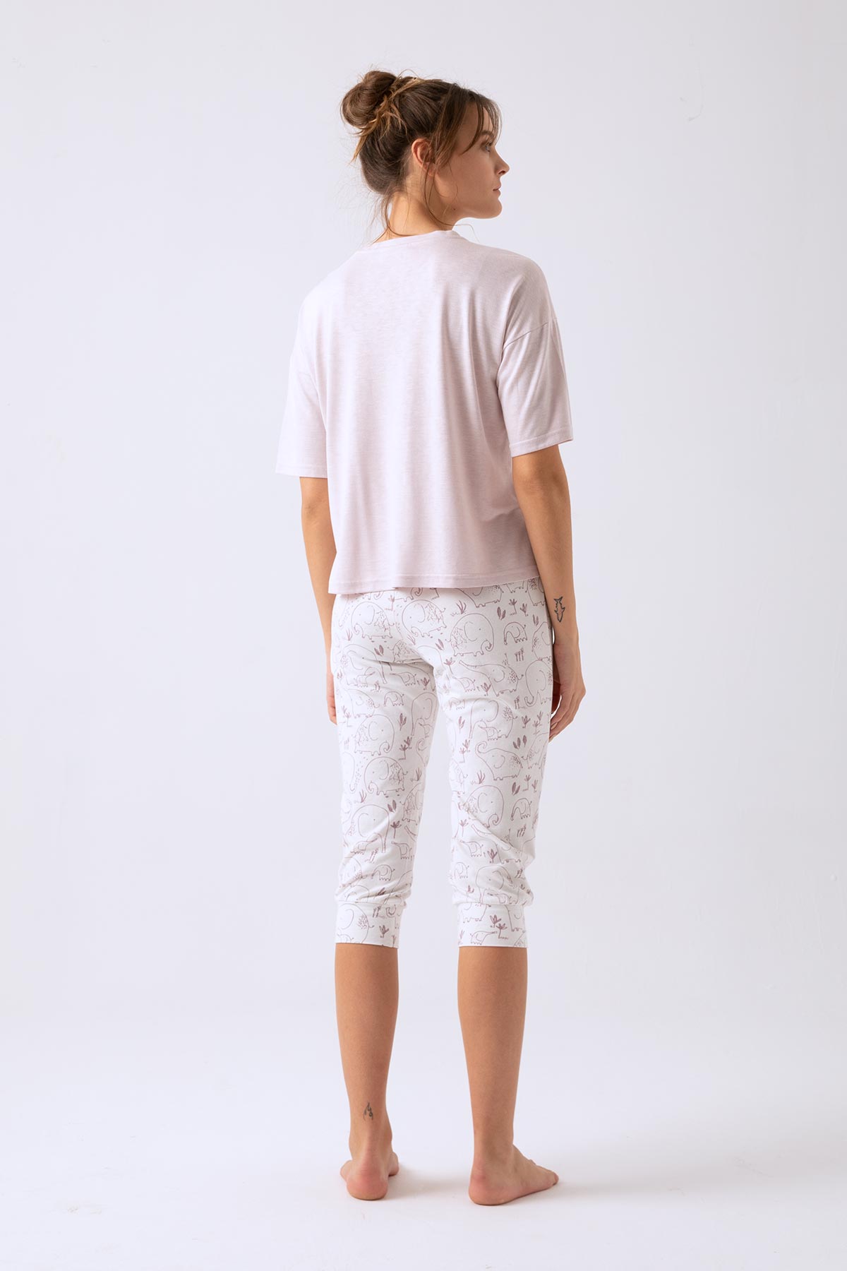 Kadın Lila Yanları Yırtmaçlı Pijama Üstü