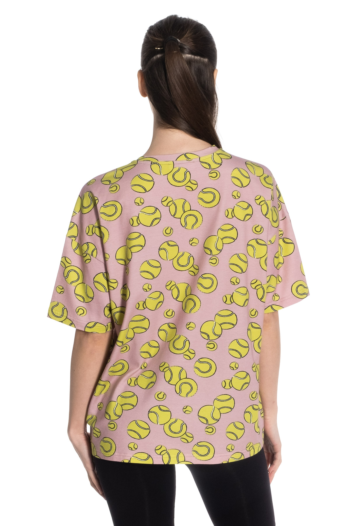 Kadın Tenis Topu Baskılı Oversize T-shirt