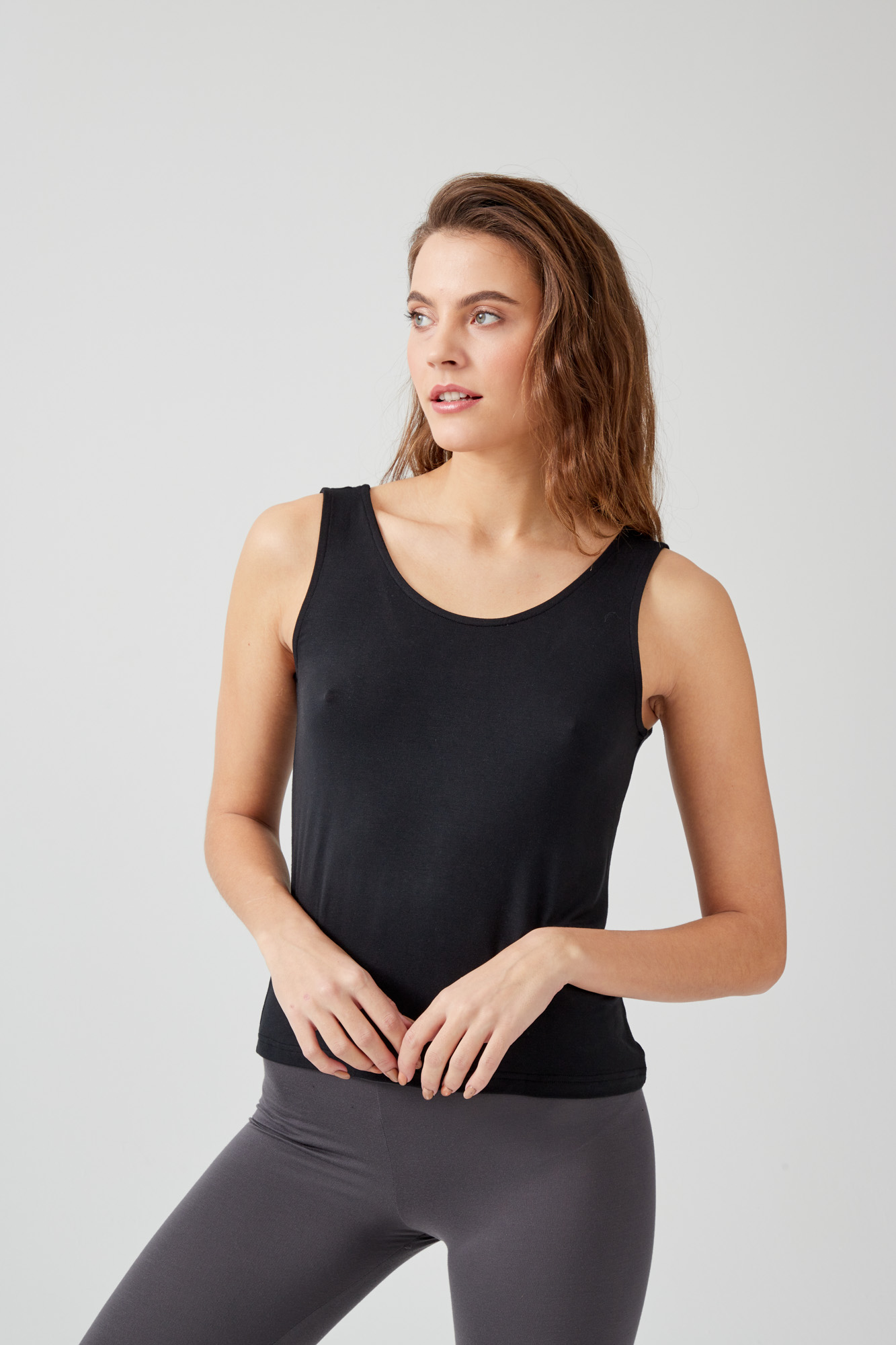 Kadın Modal Kolsuz Regular Basic T-shirt