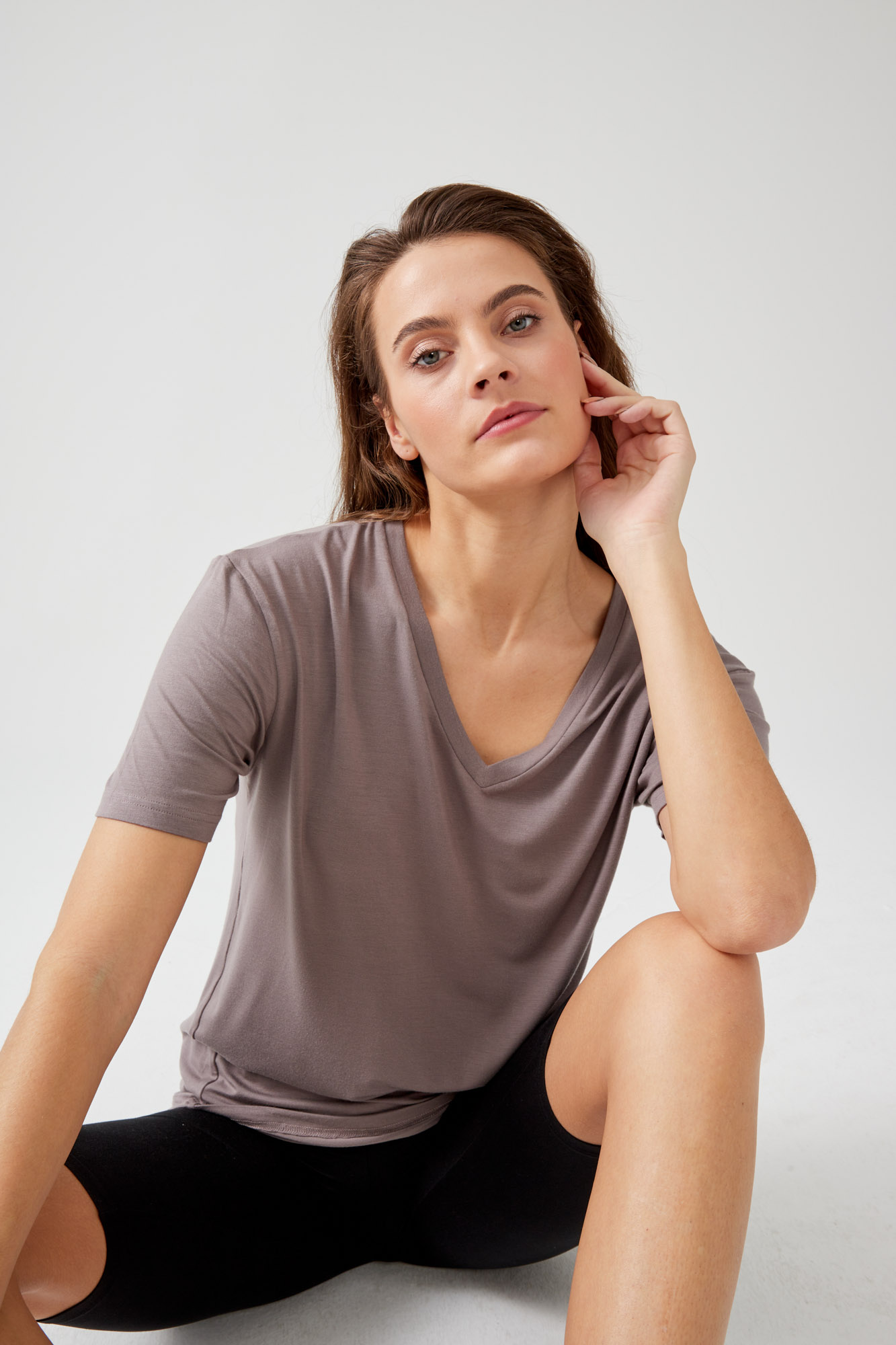 Kadın Modal Kısa Kollu Regular Basic T-shirt