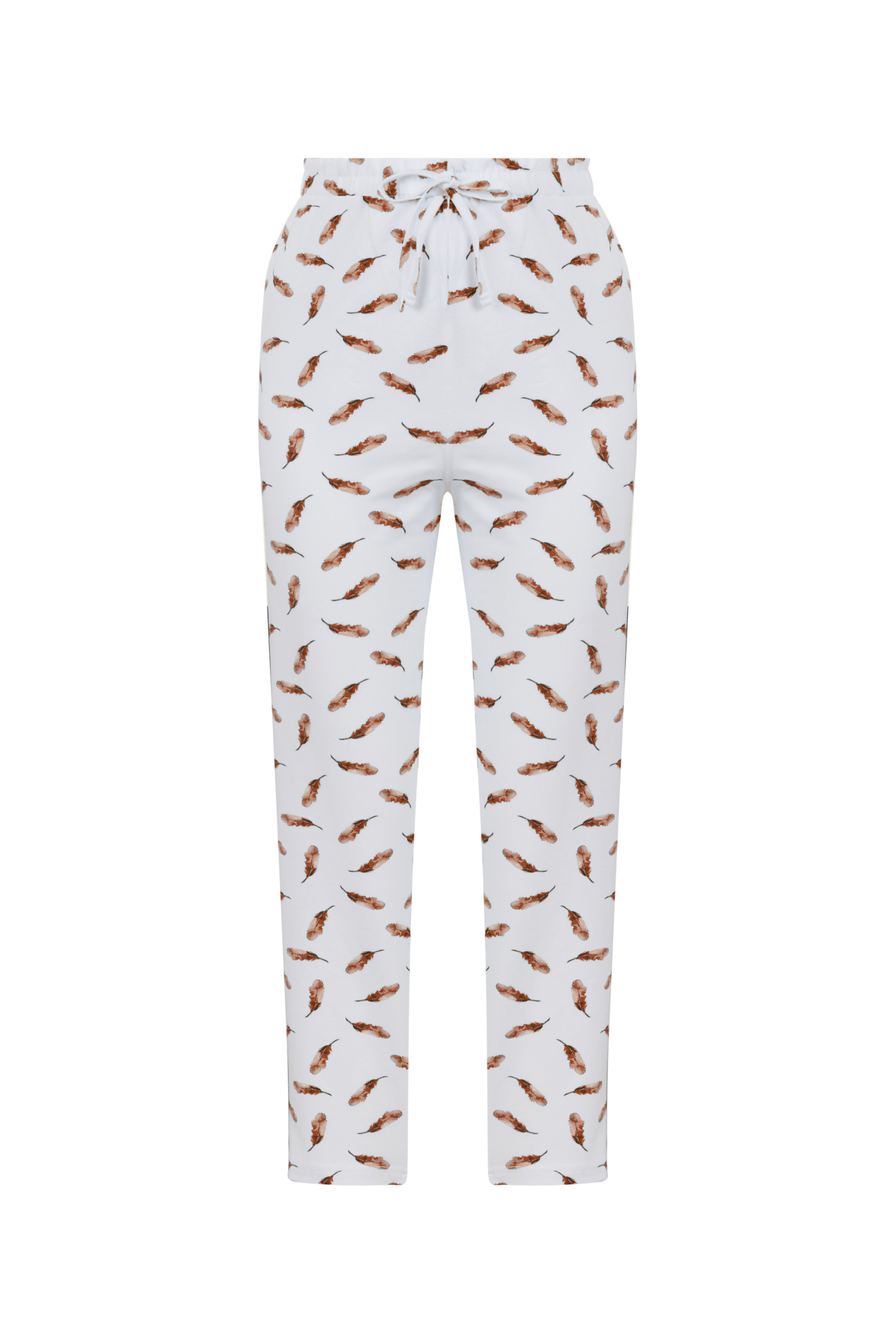 Kadın Büyük Beden Kuş Baskılı Kısa Midi Pijama Altı
