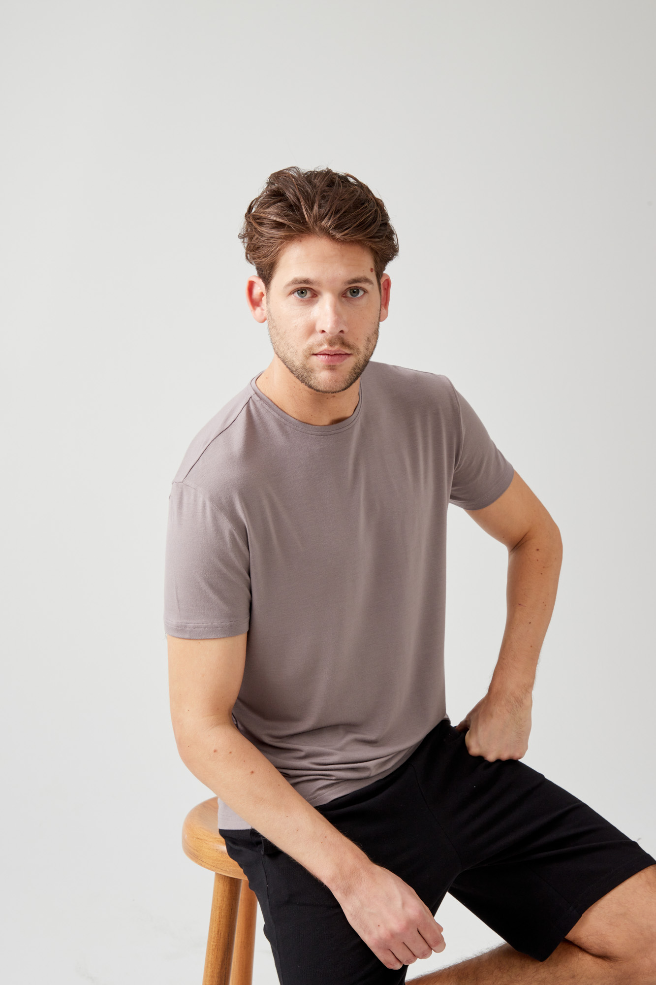 Erkek Basic Modal Bisiklet Yaka Kısa Kollu T-shirt