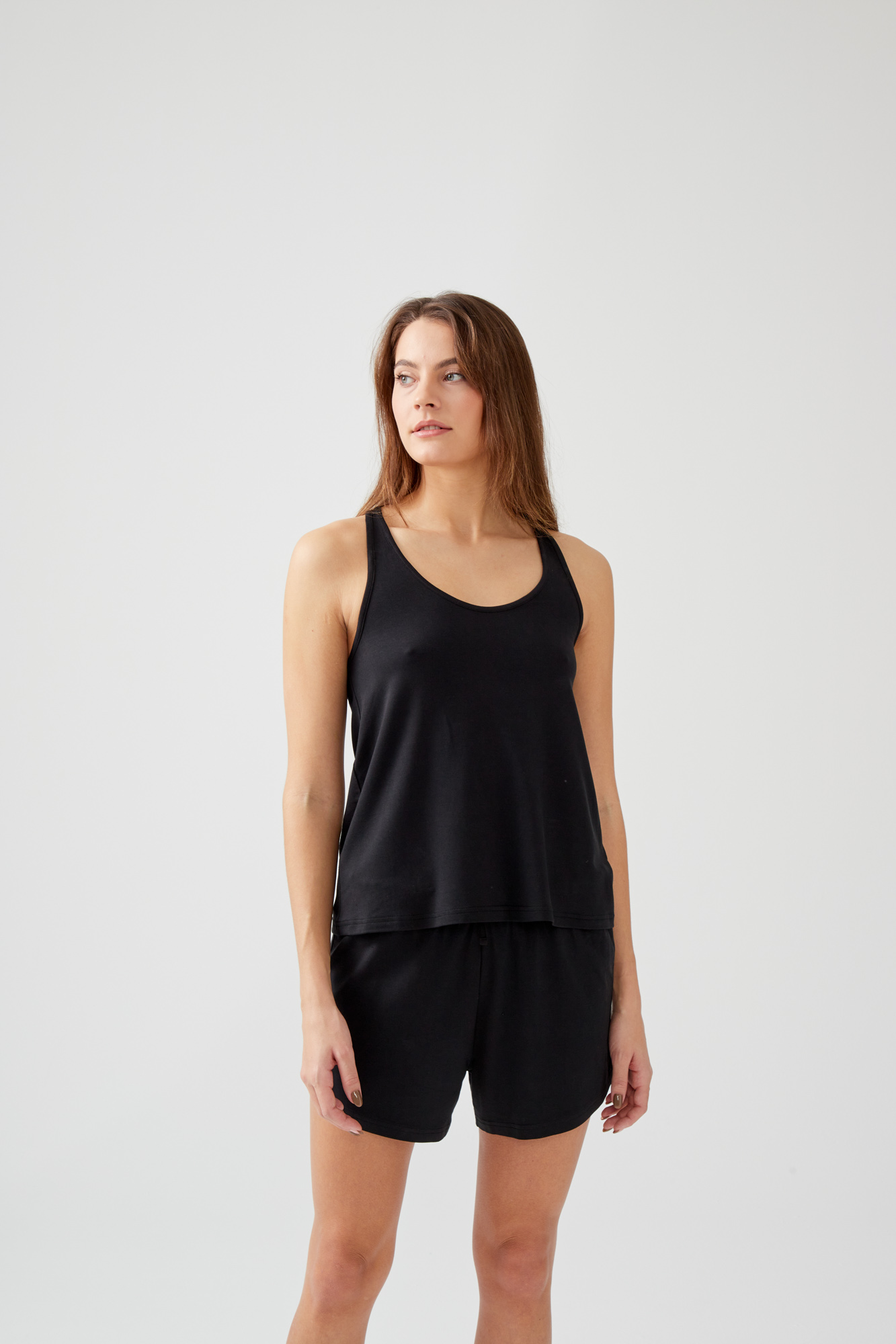 Kadın İki İplik Modal Halter Sırt Detaylı Kolsuz Üst