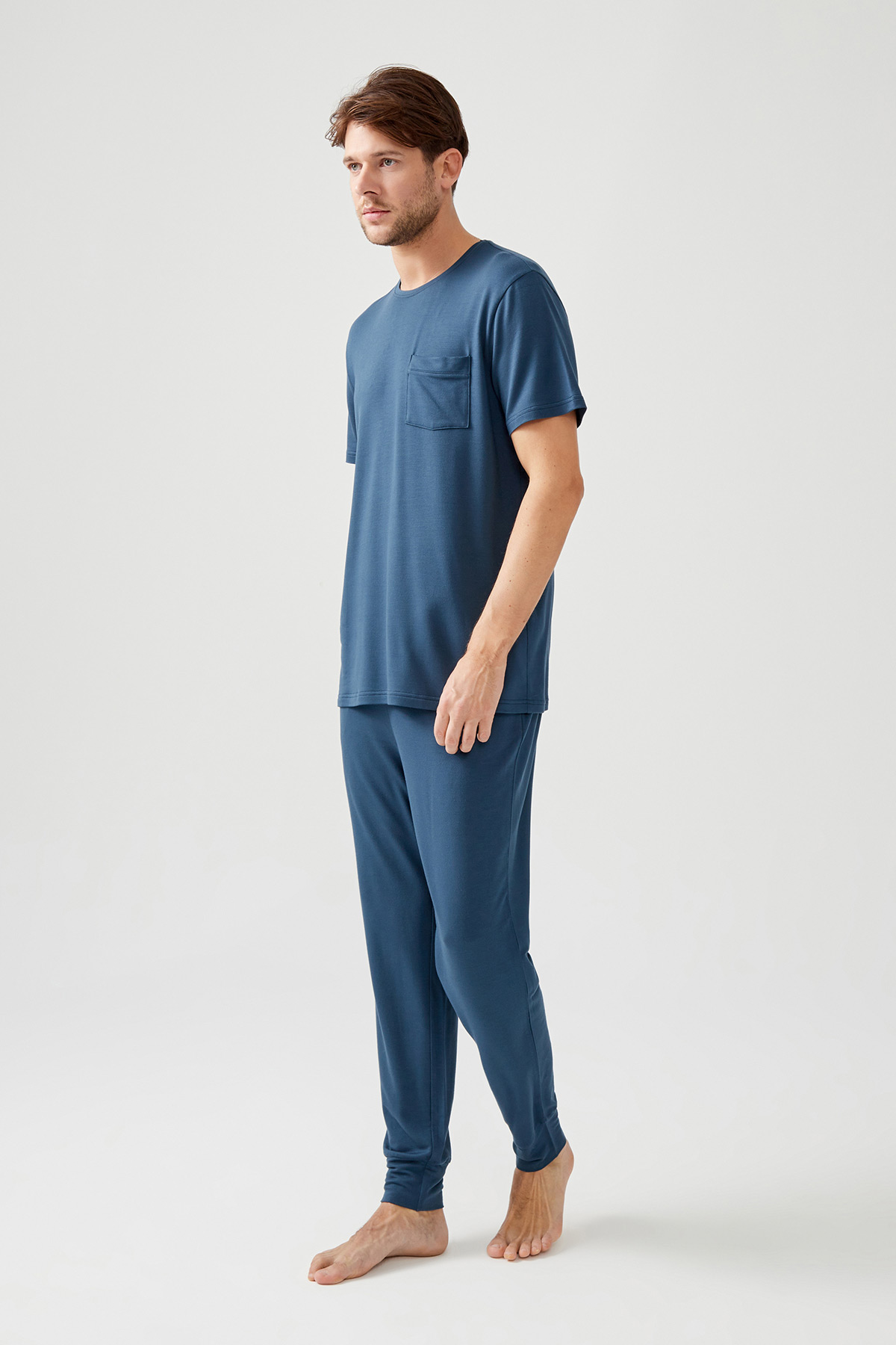 Erkek Modal İki İplik Kısa Kollu Tshirt