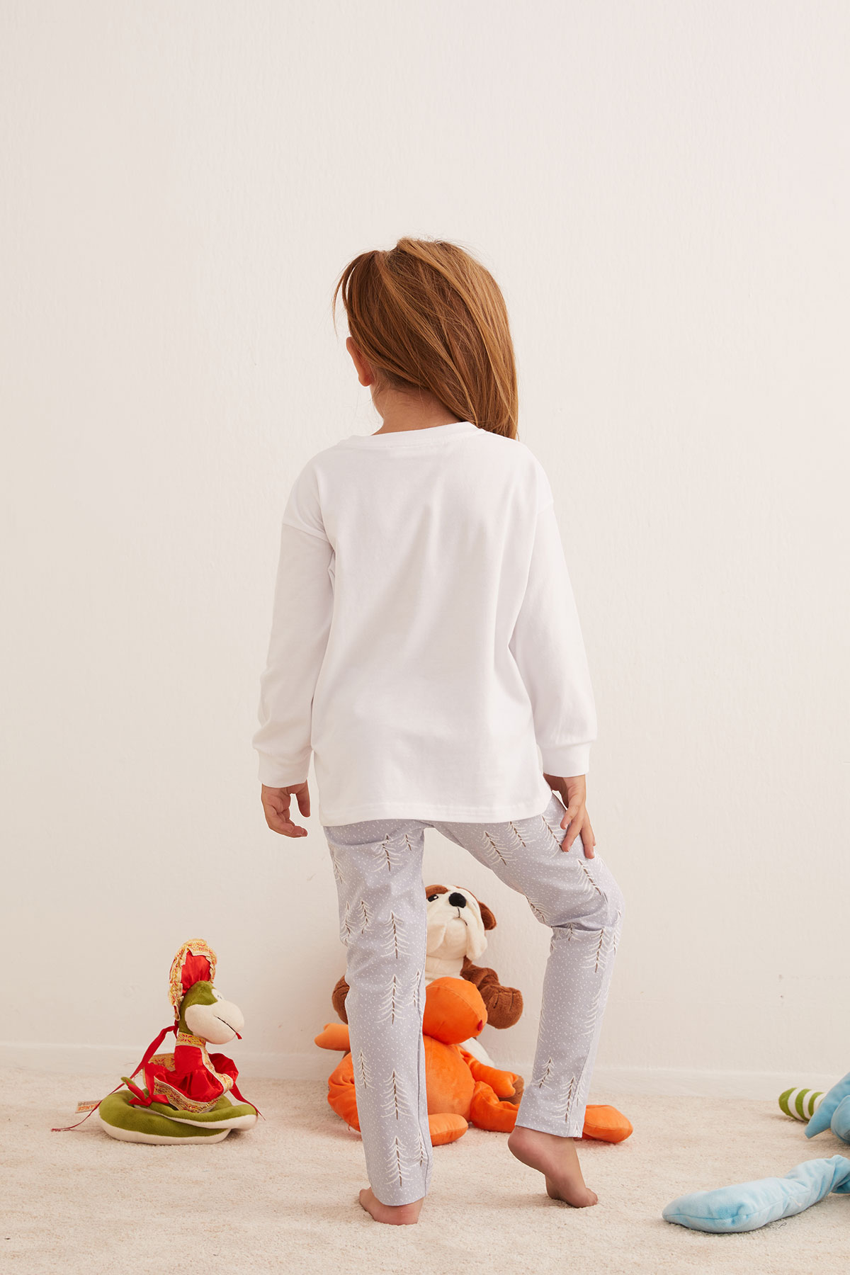 Kız Çocuk Pamuklu Uzun Pijama Takımı