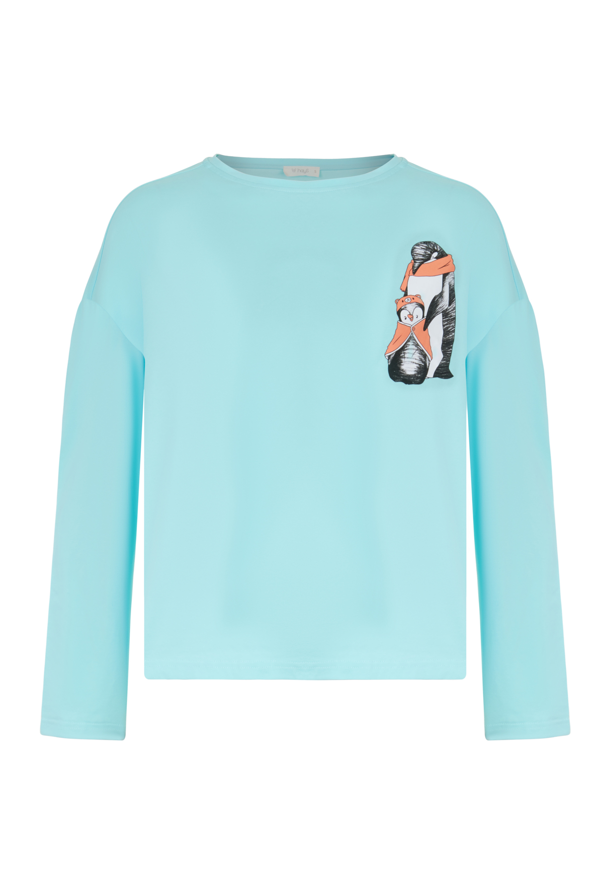 Kadın Düşük Omuzlu Uzun Kollu Pijama Üstü