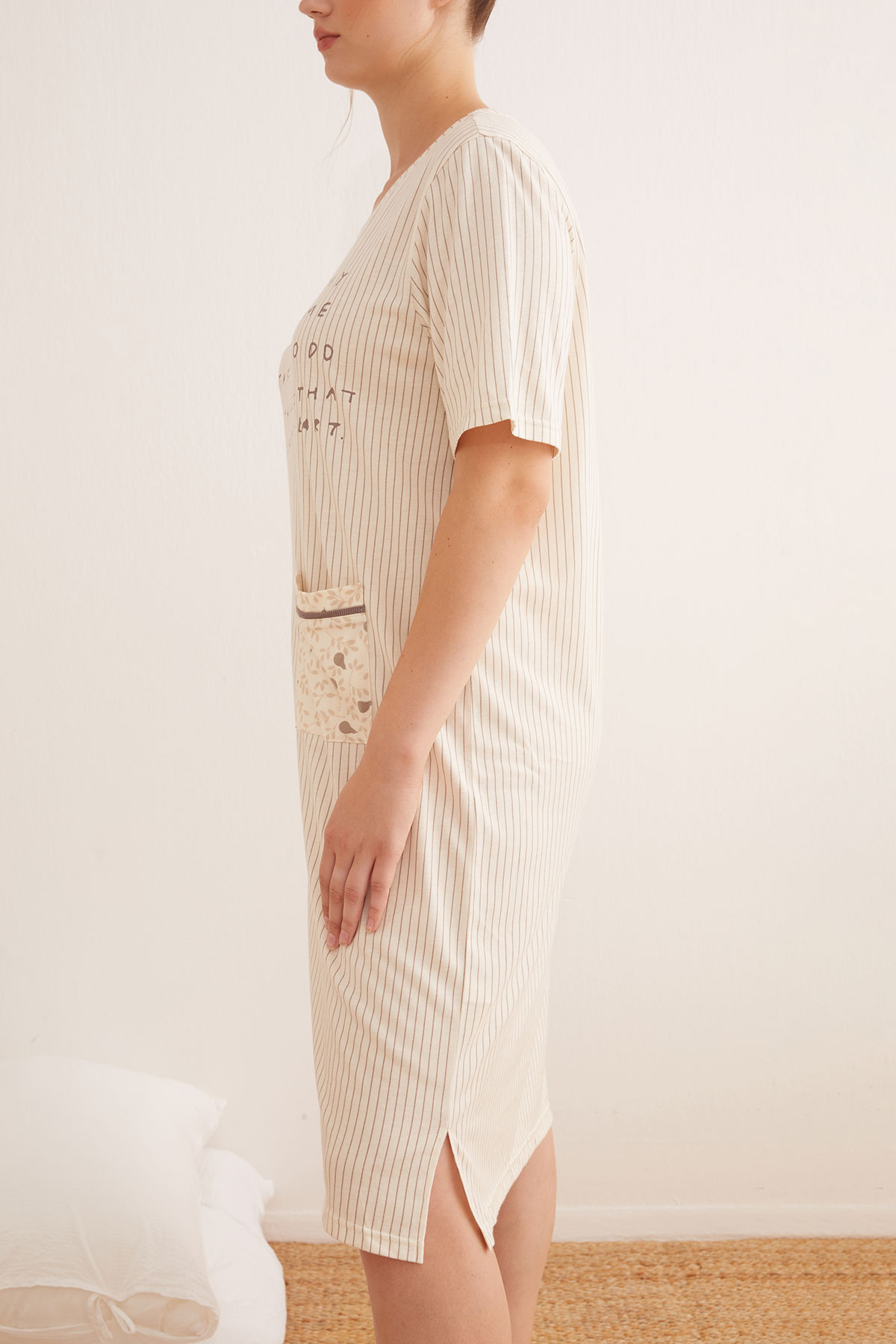 Kadın Büyük Beden Modal Karışımlı Pamuklu Gecelik