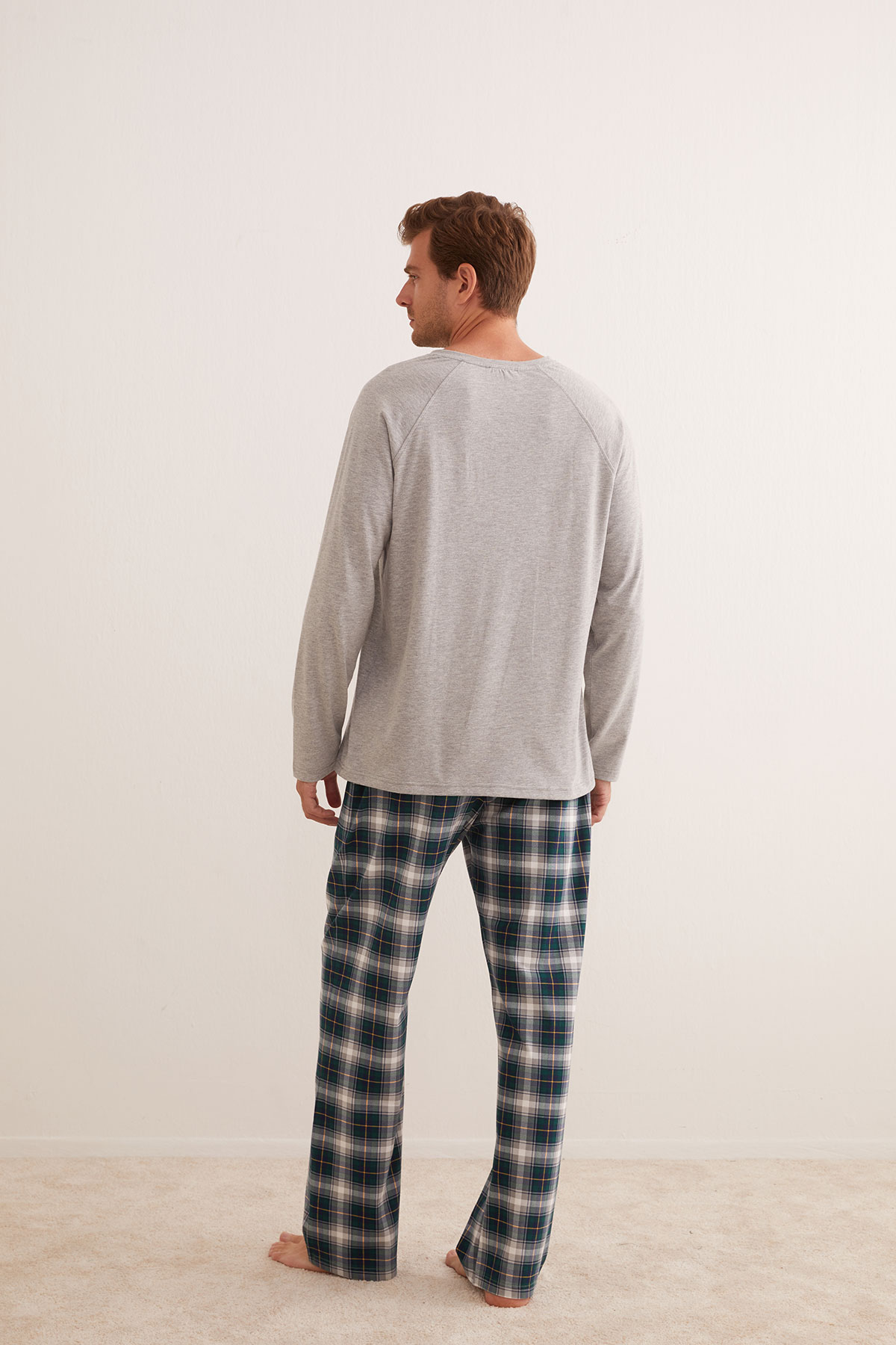 Erkek Pamuklu Kısa Düğmeli Pijama Üstü