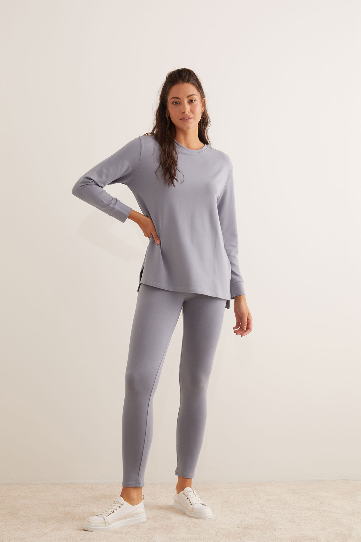 Kadın Modal İki İplik Uzun Tayt