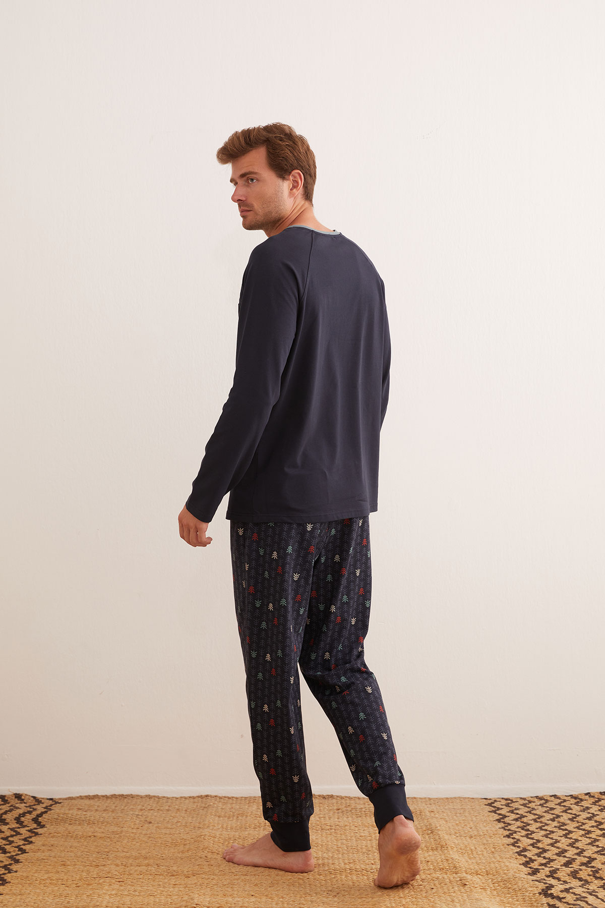 Erkek Pamuklu Kısa Düğmeli Pijama Üstü