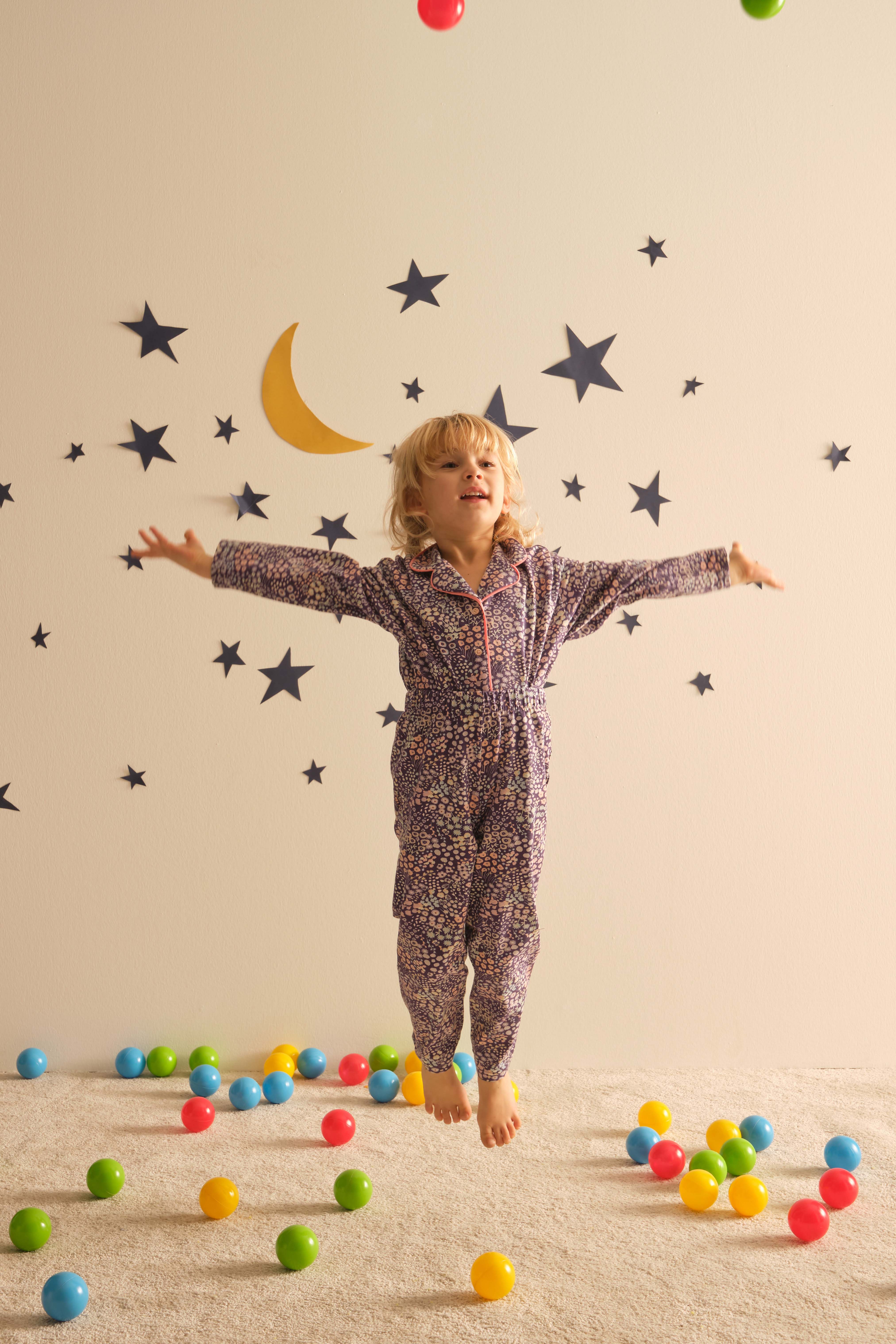 Kız Çocuk Pamuklu Gömlek Yakalı Uzun Pijama Takımı