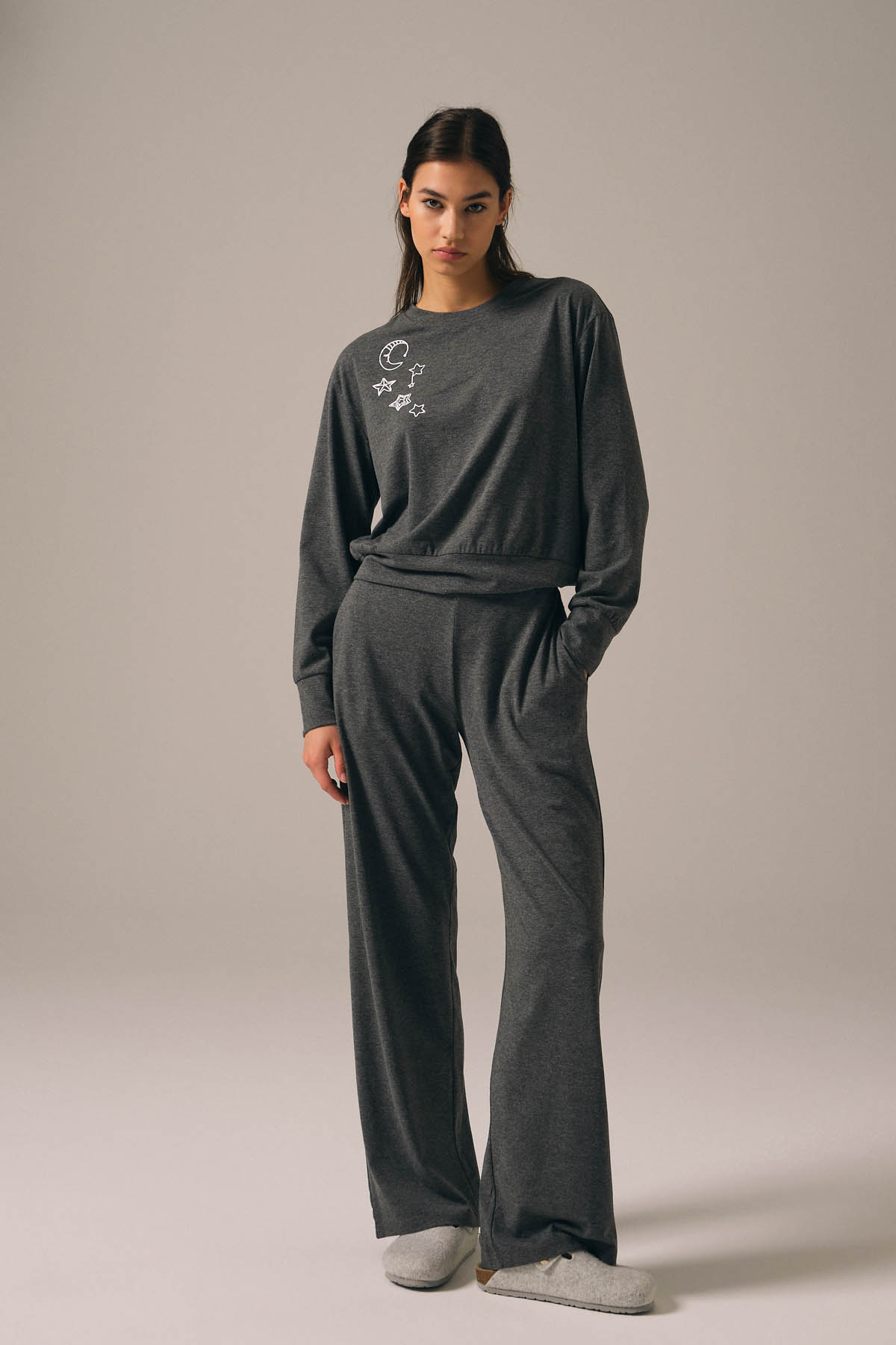 Kadın Pamuklu Uzun Pijama Takımı