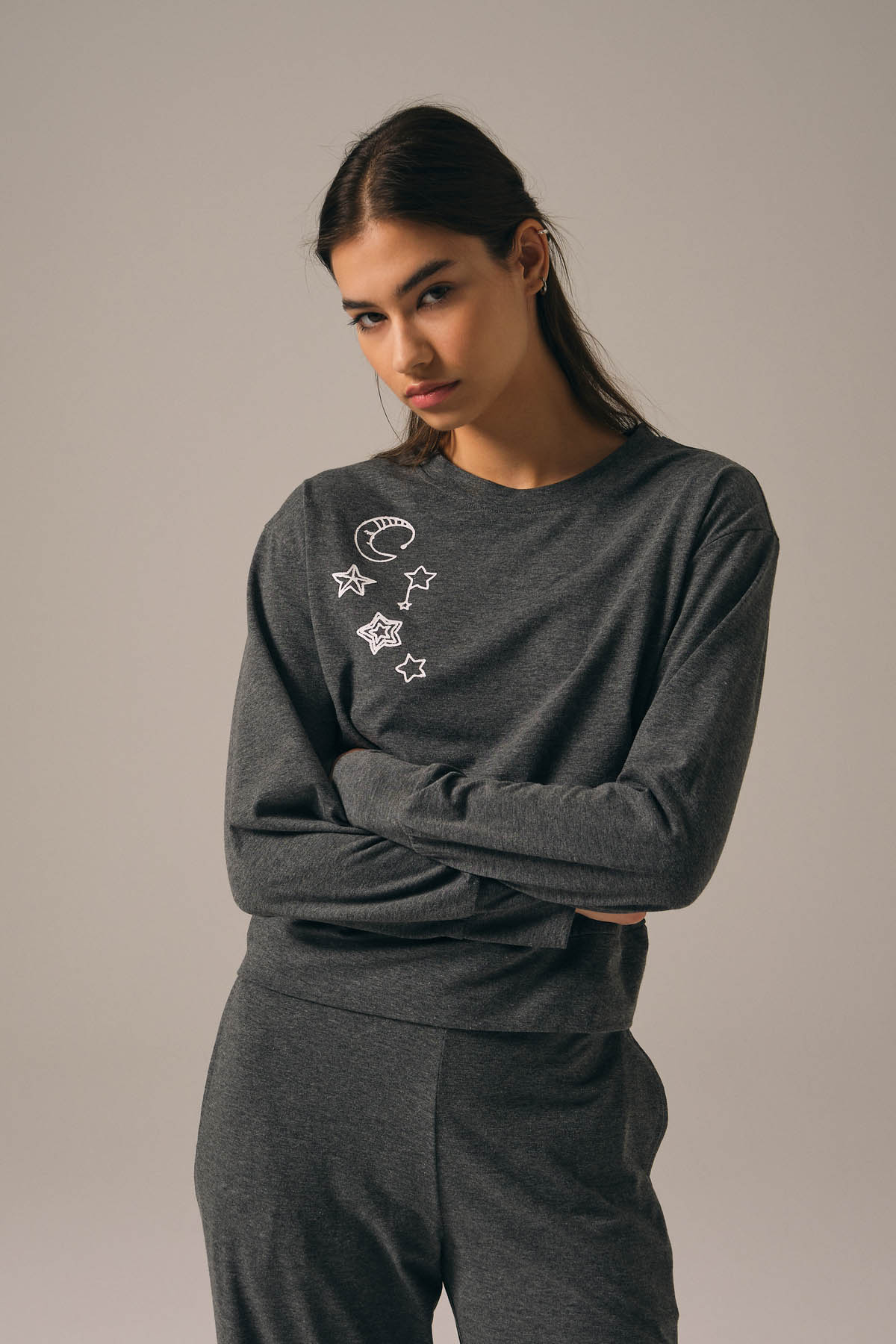 Kadın Pamuklu Uzun Pijama Takımı