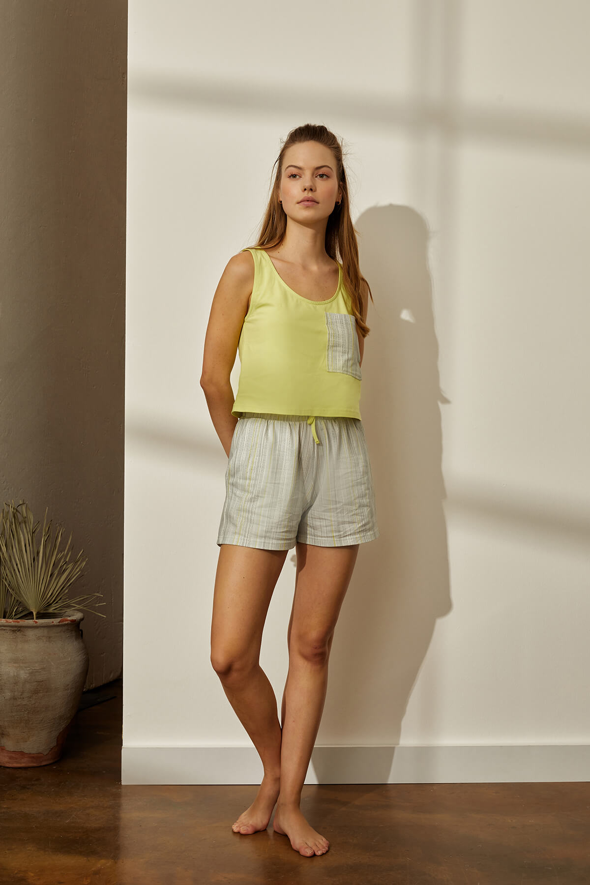 Kadın Pamuklu Atlet Pijama Üstü