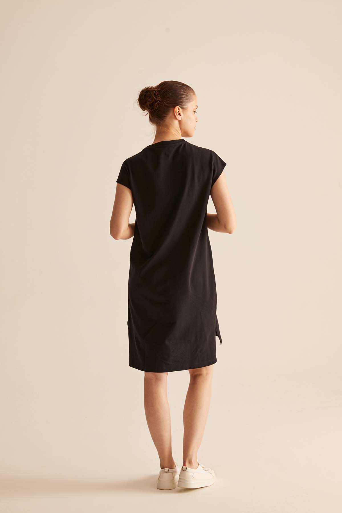 Kadın Düşük Kollu Yandan Yırtmaçlı Elbise