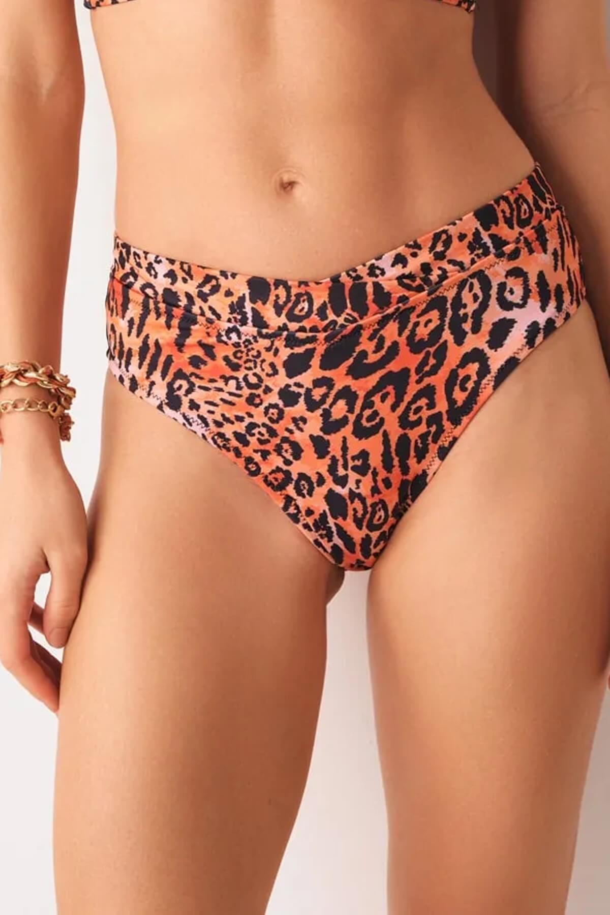 Hays Yüksek Bel V Kesim Desenli Bikini Altı