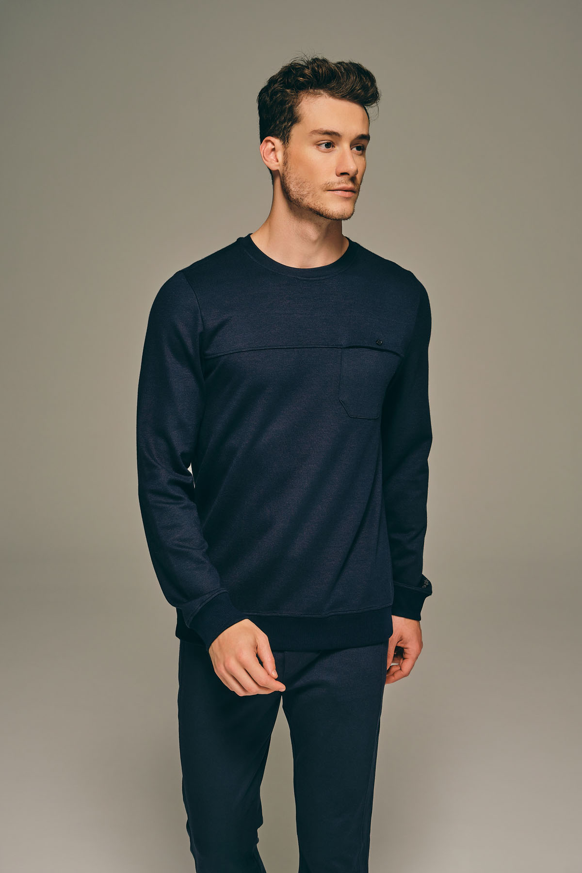 Erkek Viscose Örme Cep Detaylı Sweatshirt