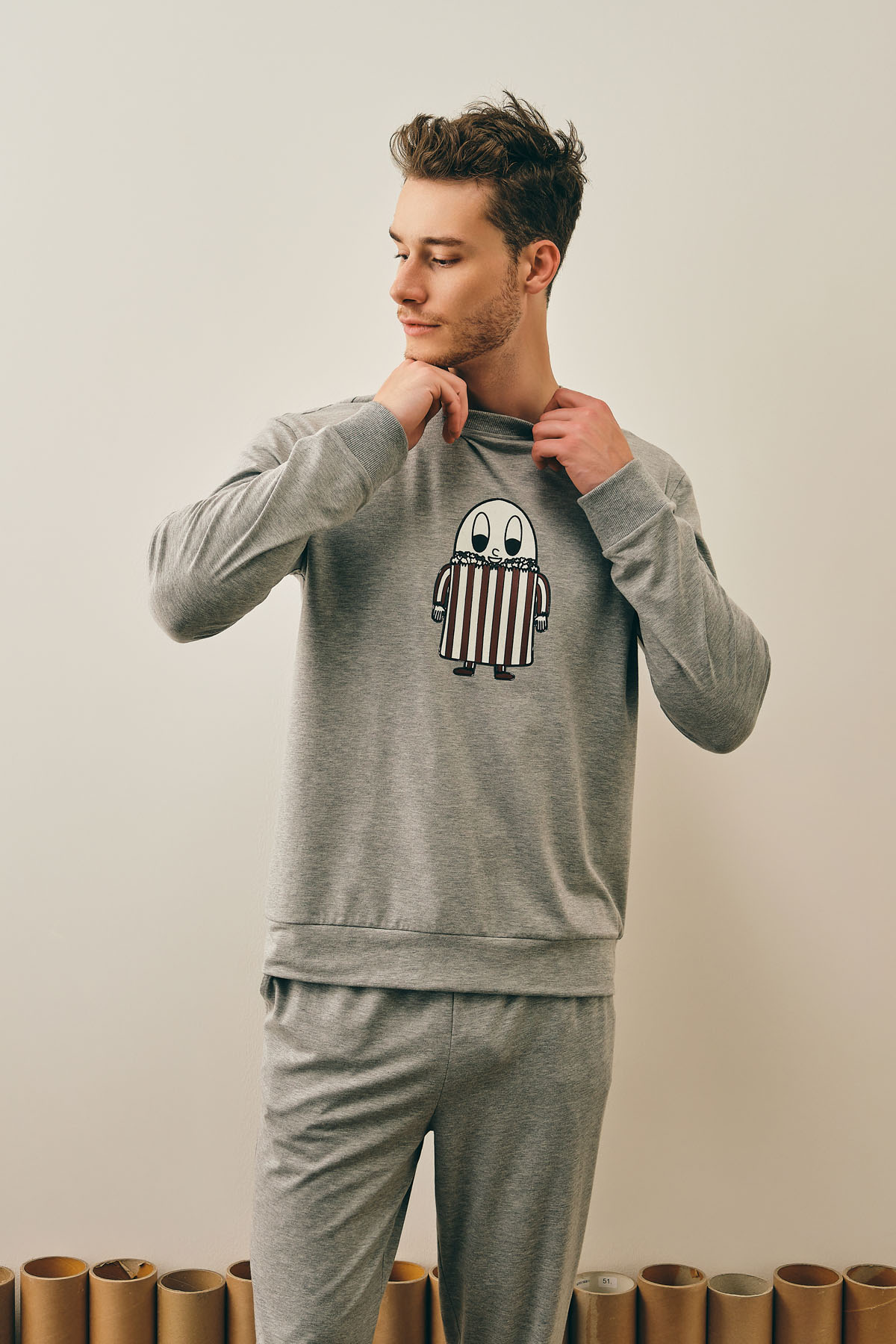 Erkek Pamuklu Uzun Pijama Takımı