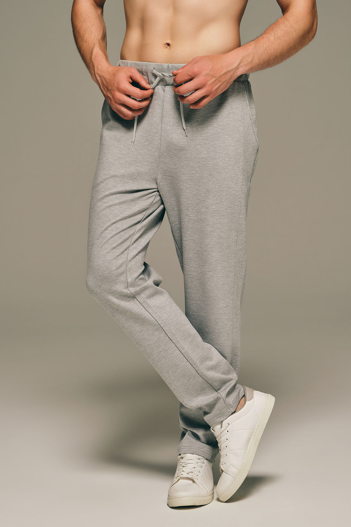 Erkek Viscose Örme Kesim Detaylı Uzun Eşofman Altı