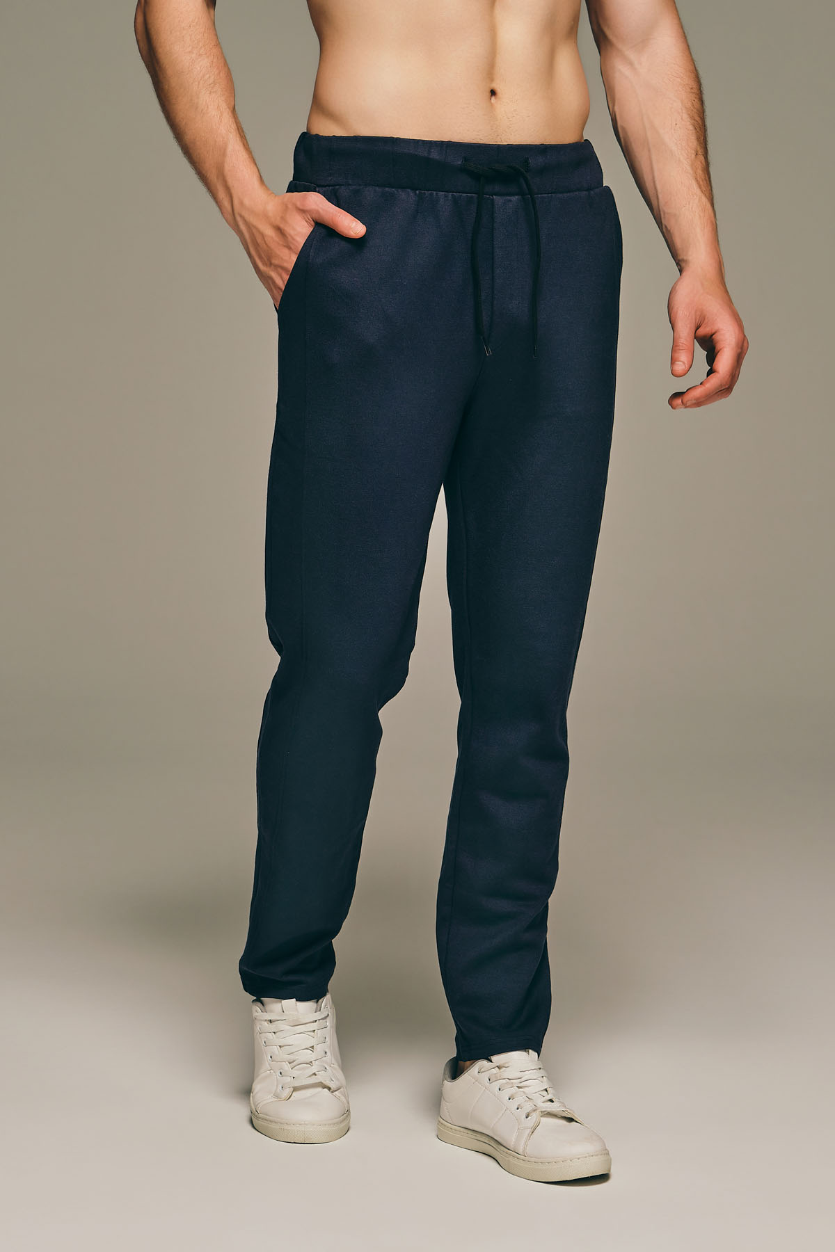 Erkek Viscose Örme Kesim Detaylı Uzun Eşofman Altı