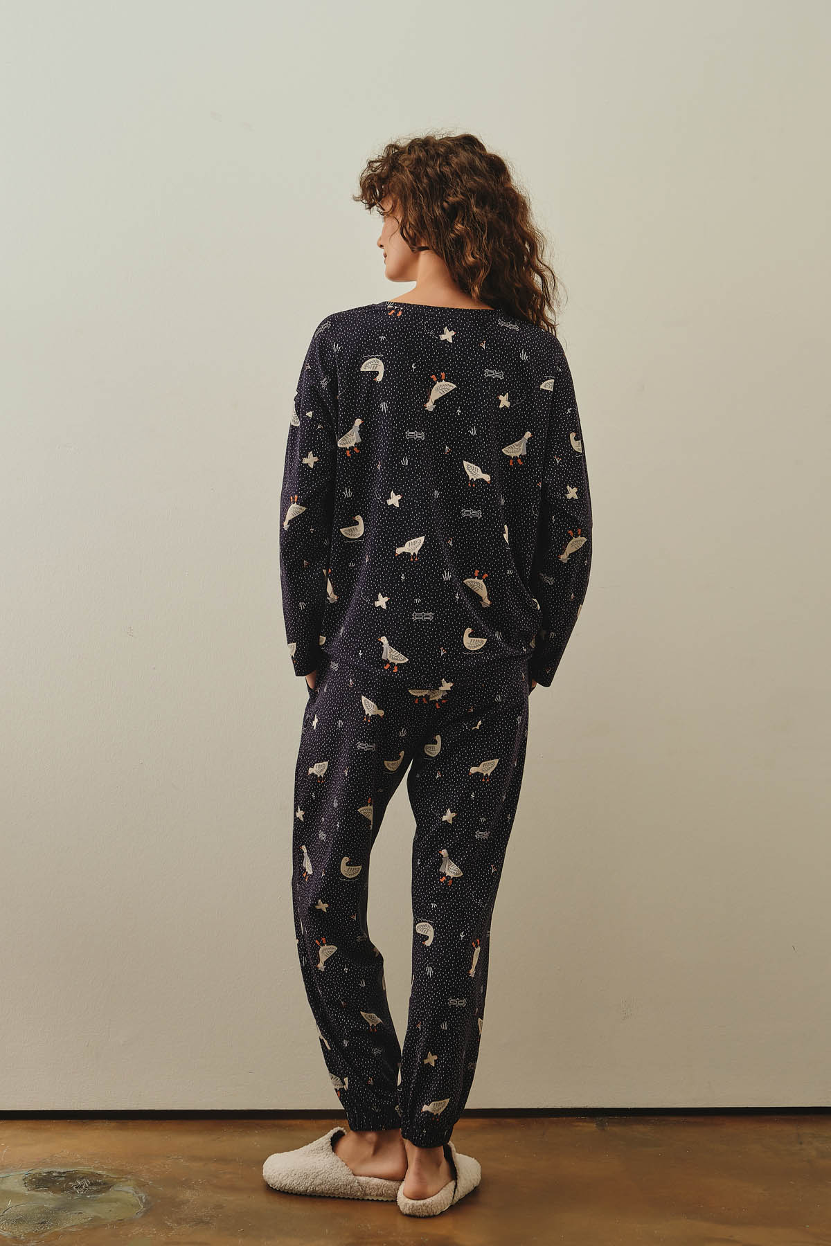 Kadın Pamuklu Uzun Pijama Takımı