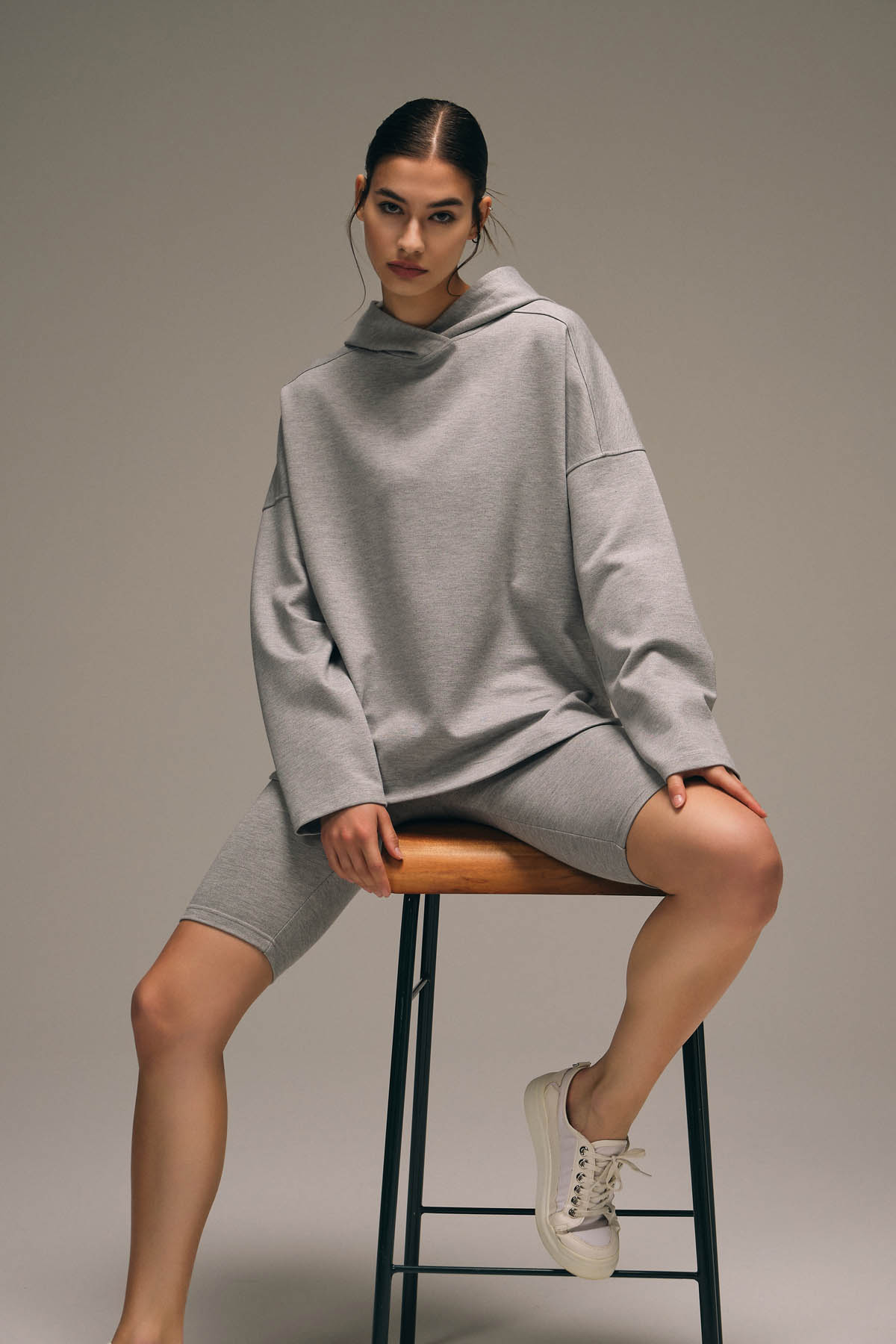 Kadın Viscose Örme Kapüşonlu Sweatshirt