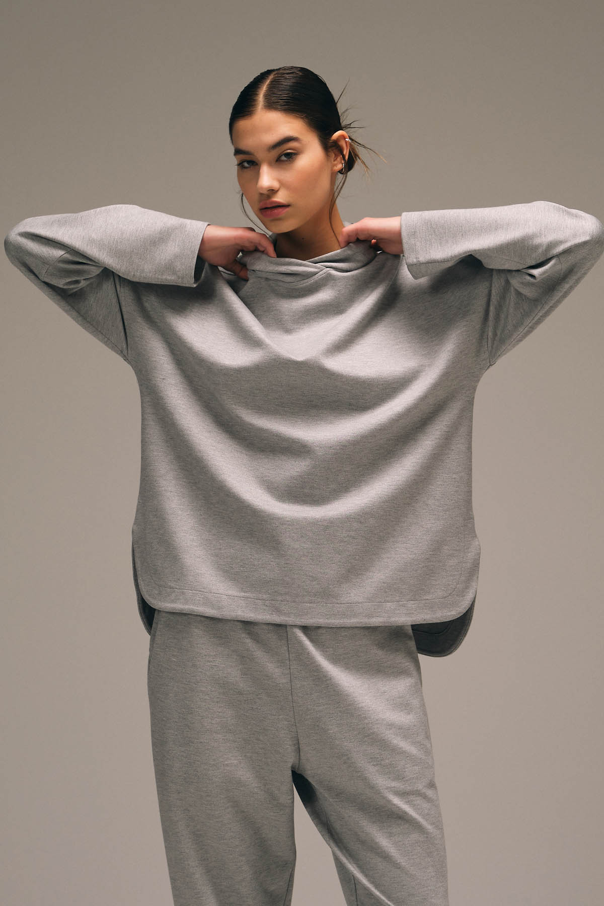 Kadın Viscose Örme Kapüşonlu Sweatshirt