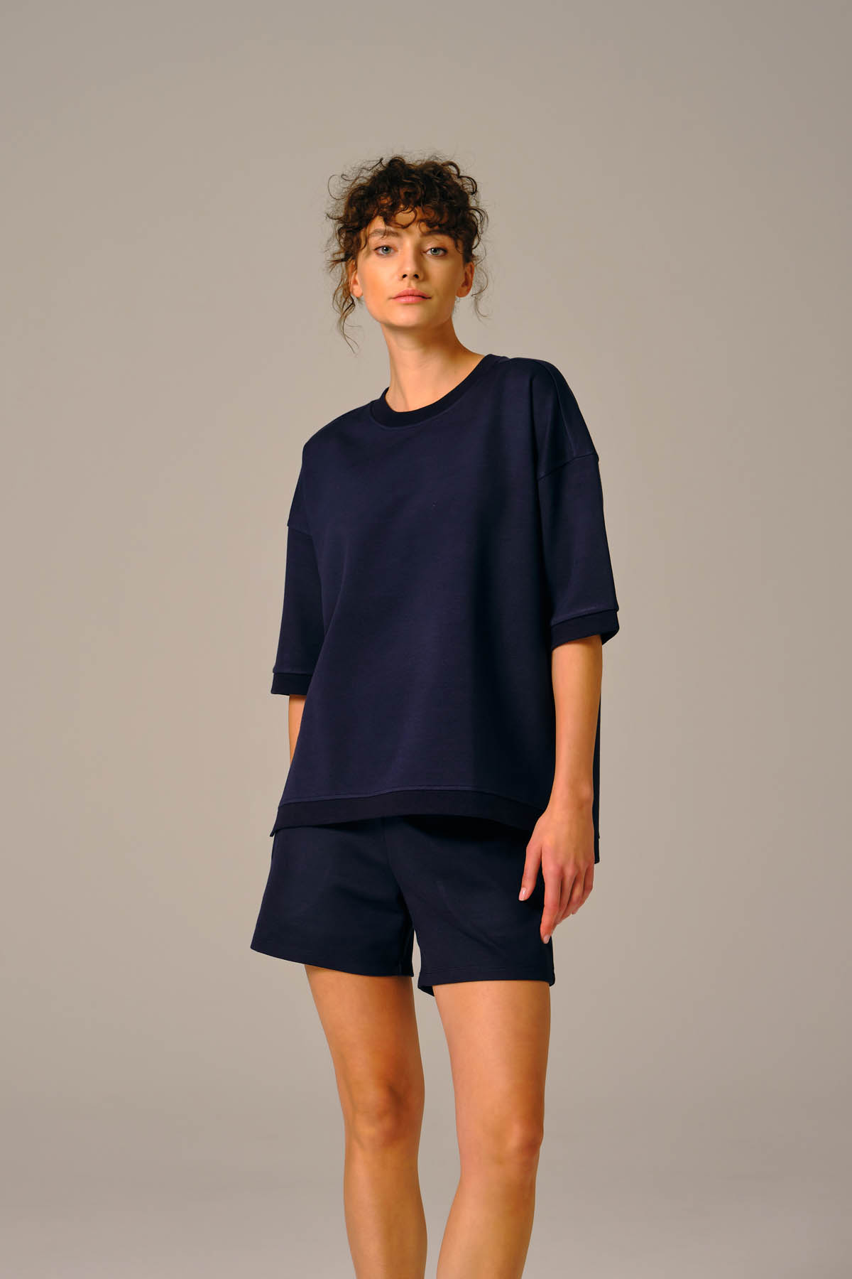 Kadın Viscose Örme Kısa Kollu T-shirt