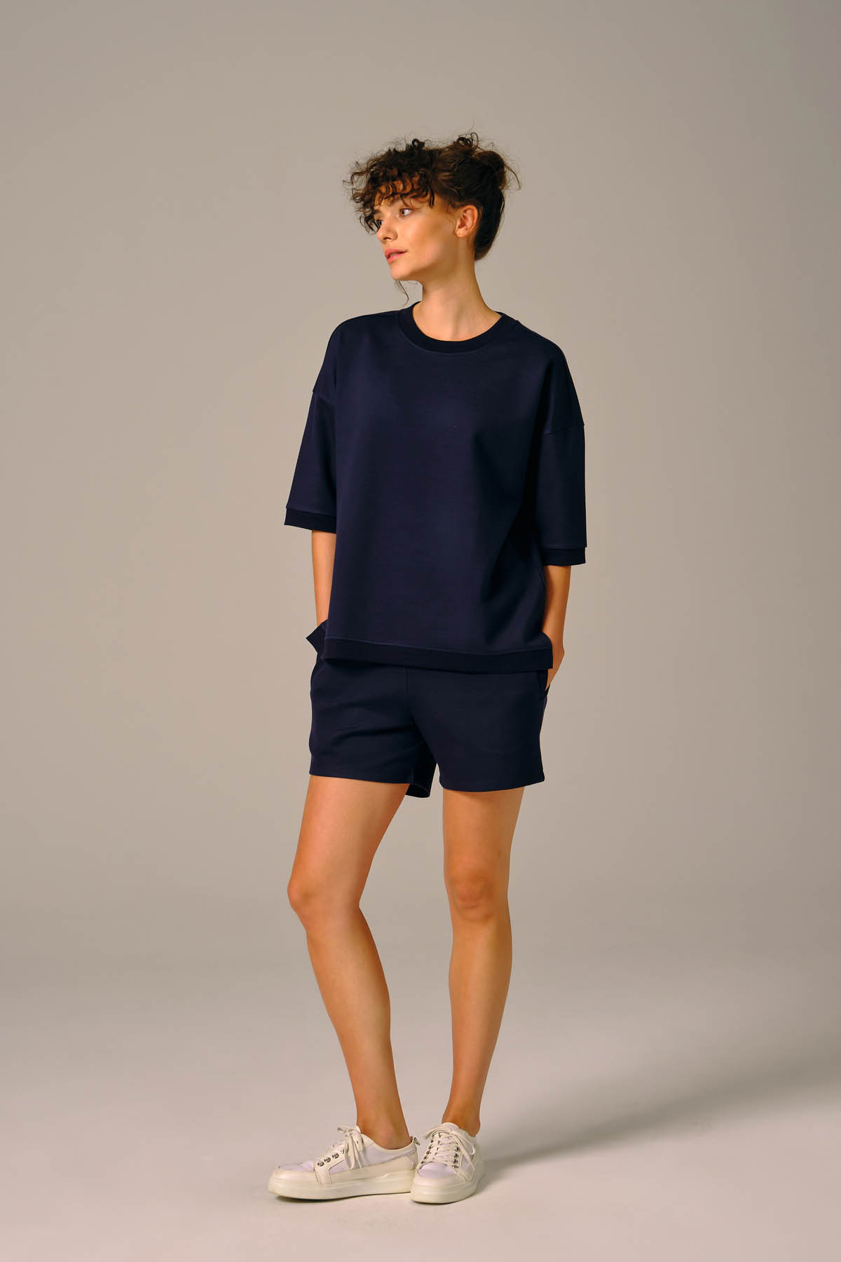 Kadın Viscose Örme Kısa Kollu T-shirt