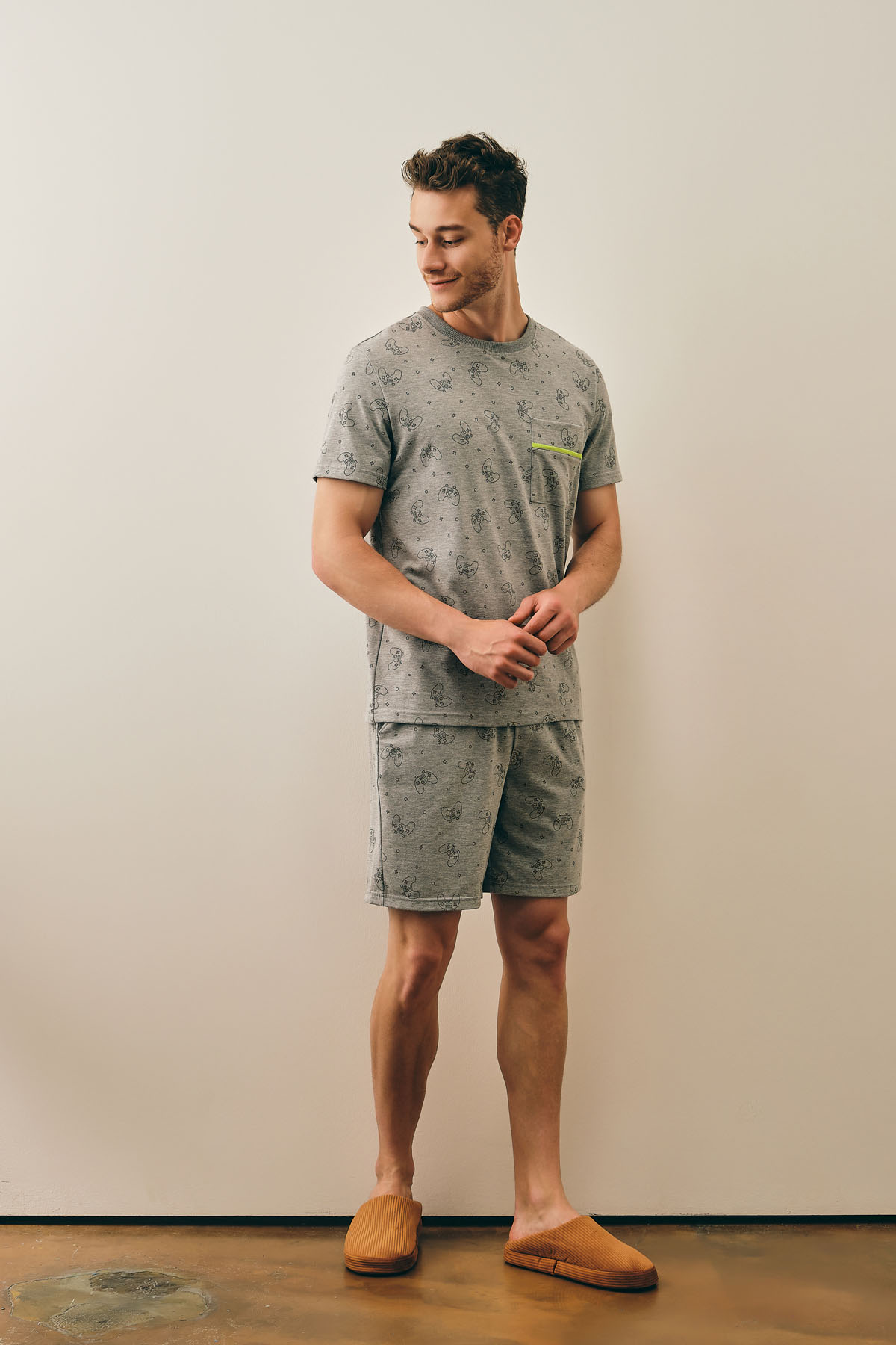 Erkek Pamuklu Cepli Şort Pijama Altı