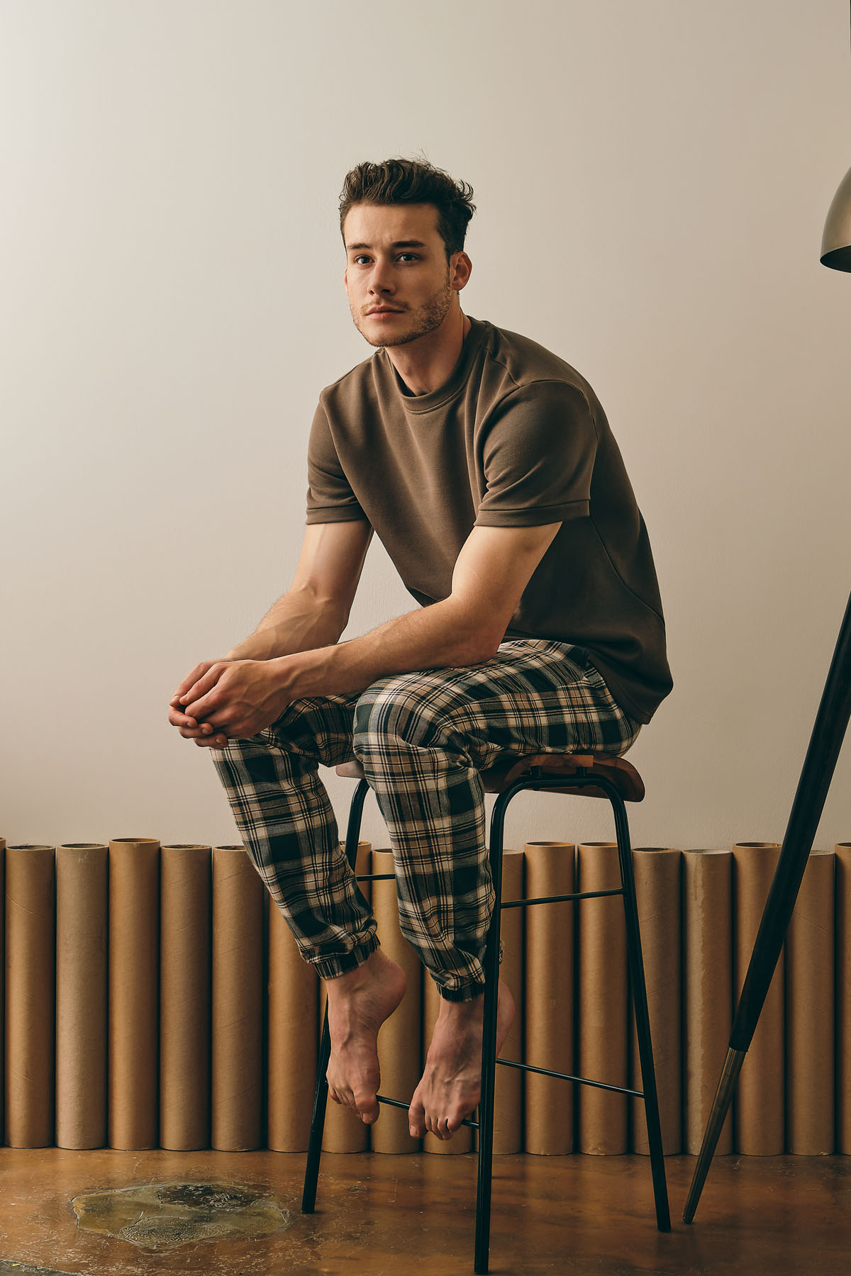 Erkek Pamuklu Üst Dokuma Alt Pijama Takımı