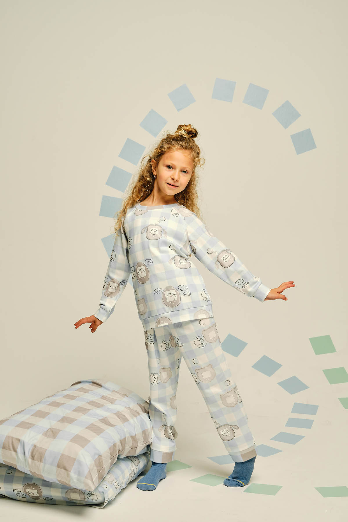 Kız Çocuk Pamuklu Uzun Kollu Pijama Takımı