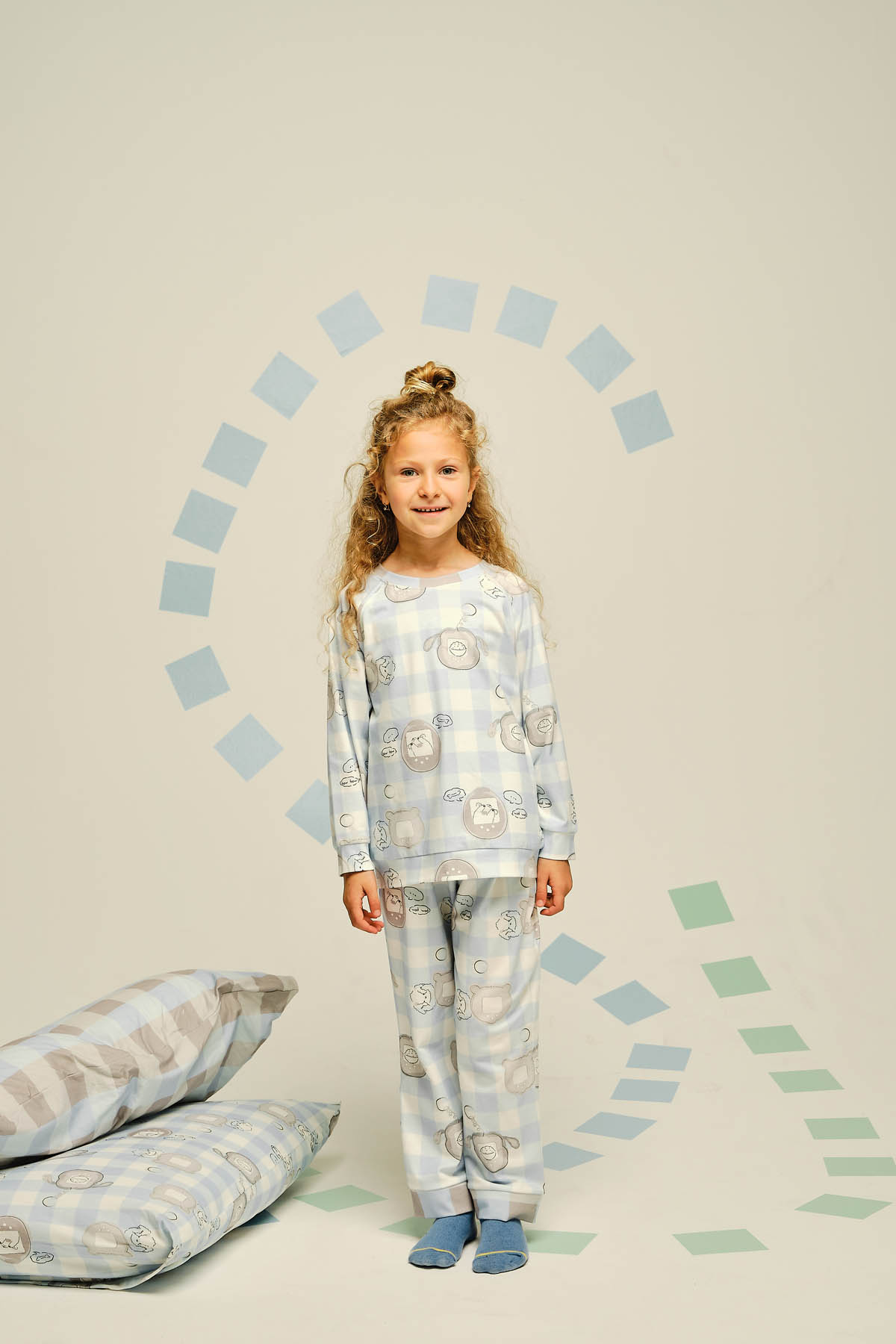 Kız Çocuk Pamuklu Uzun Kollu Pijama Takımı