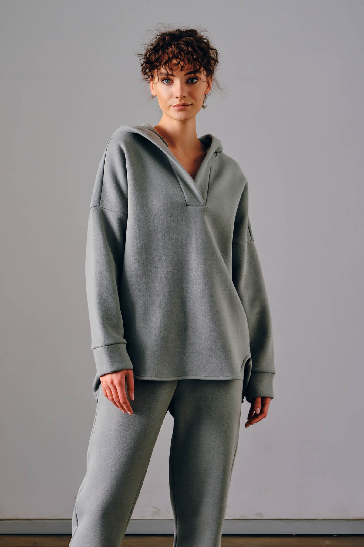 Kadın Pamuklu Şardonlu Sweatshirt