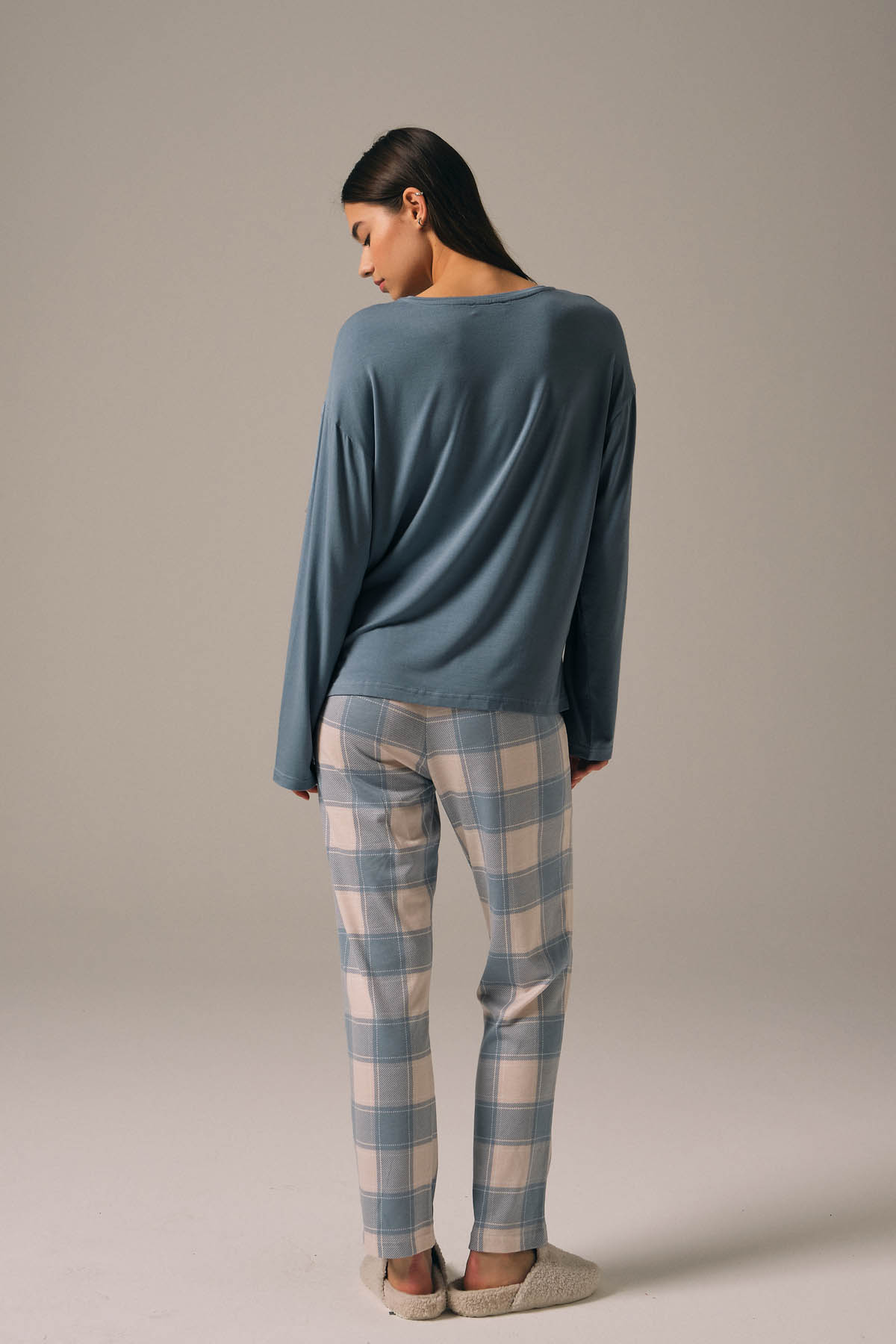 Kadın Modal Karışımlı Pamuklu Pijama Üstü