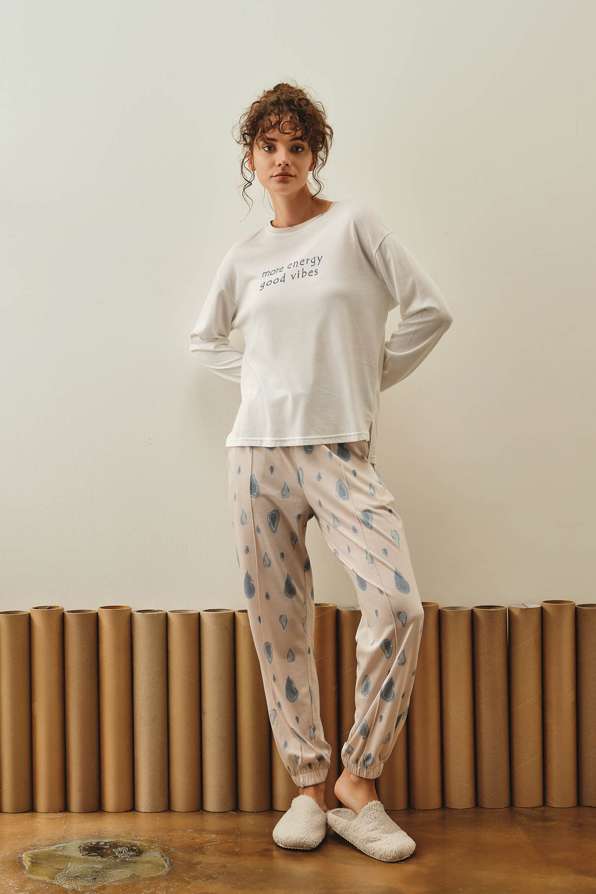 Kadın Pamuklu Uzun Pijama Takımı