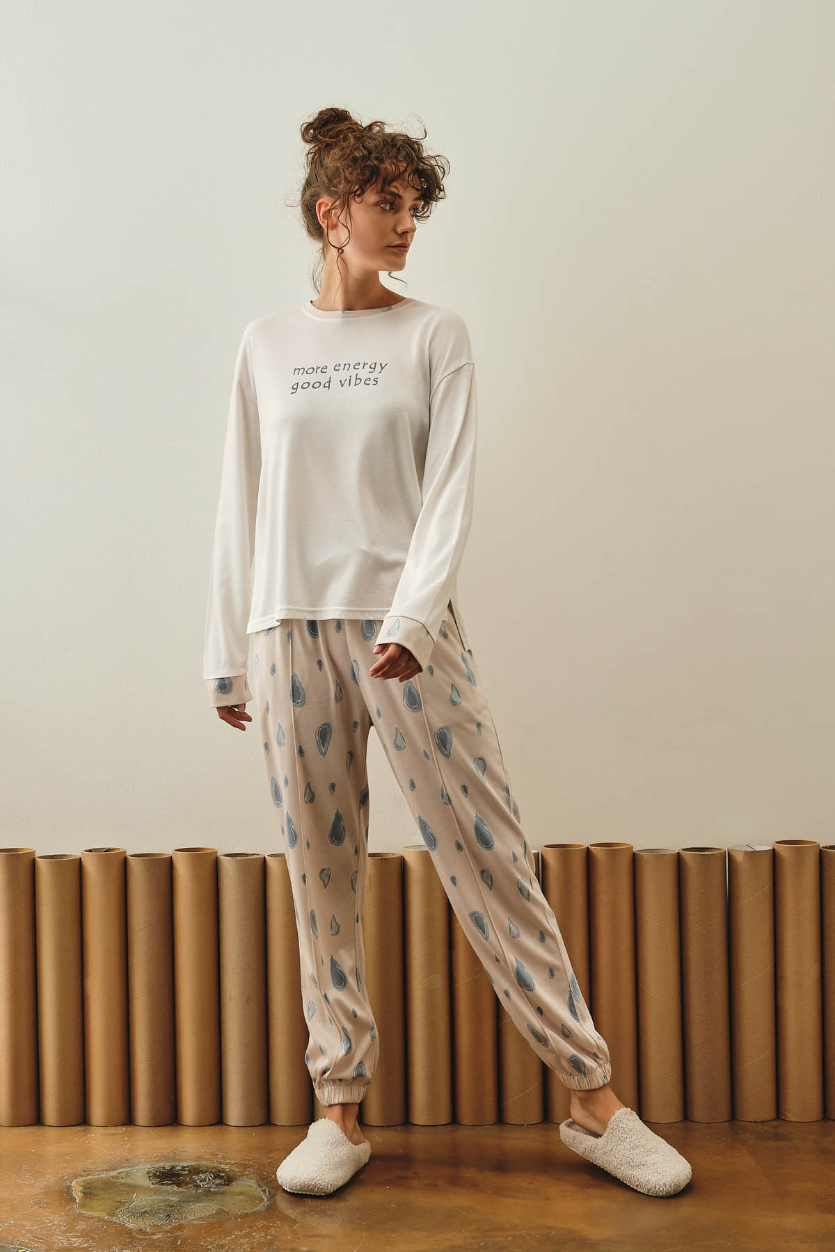Kadın Pamuklu Uzun Pijama Takımı