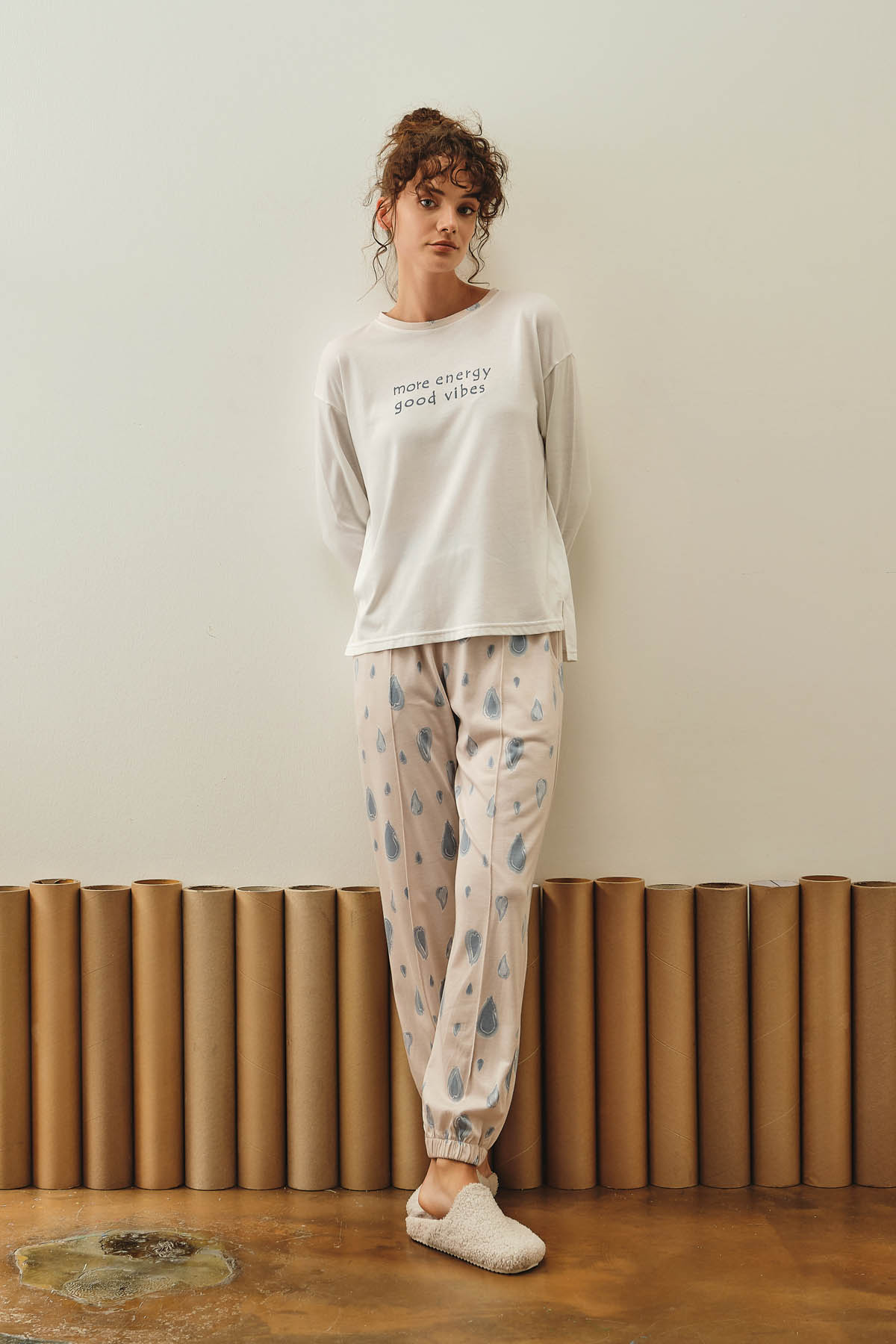 Kadın Pamuklu Uzun Pijama Takımı