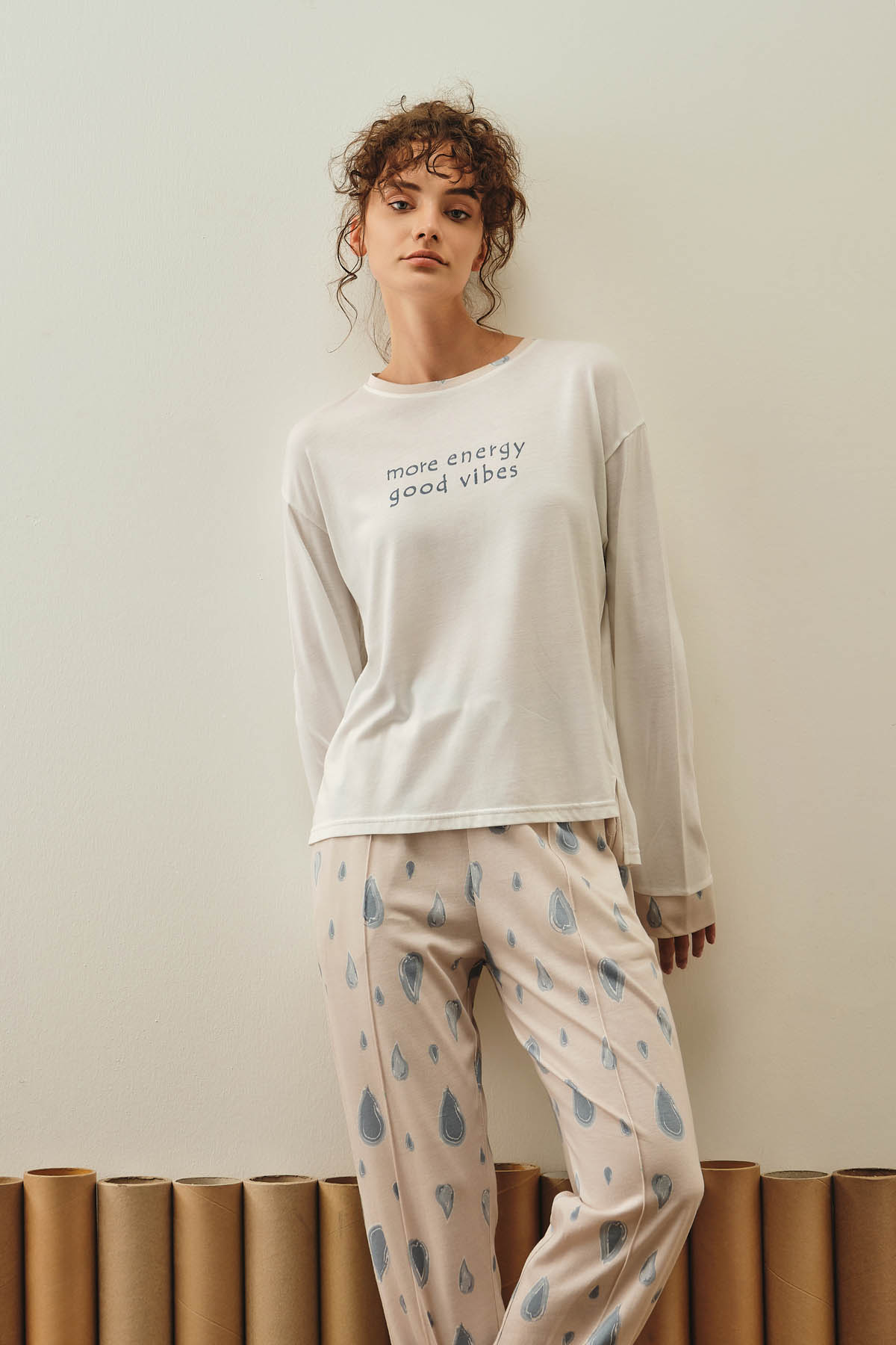 Kadın Pamuklu Uzun Pijama Takımı