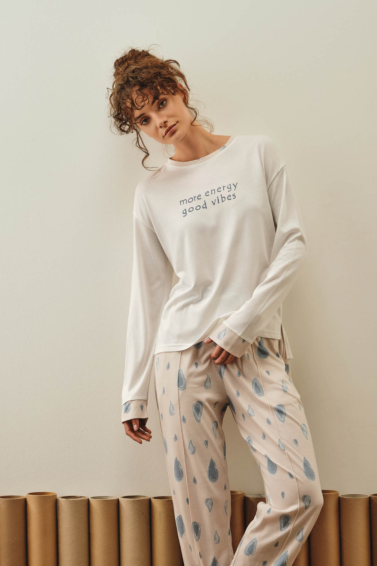 Kadın Pamuklu Uzun Pijama Takımı