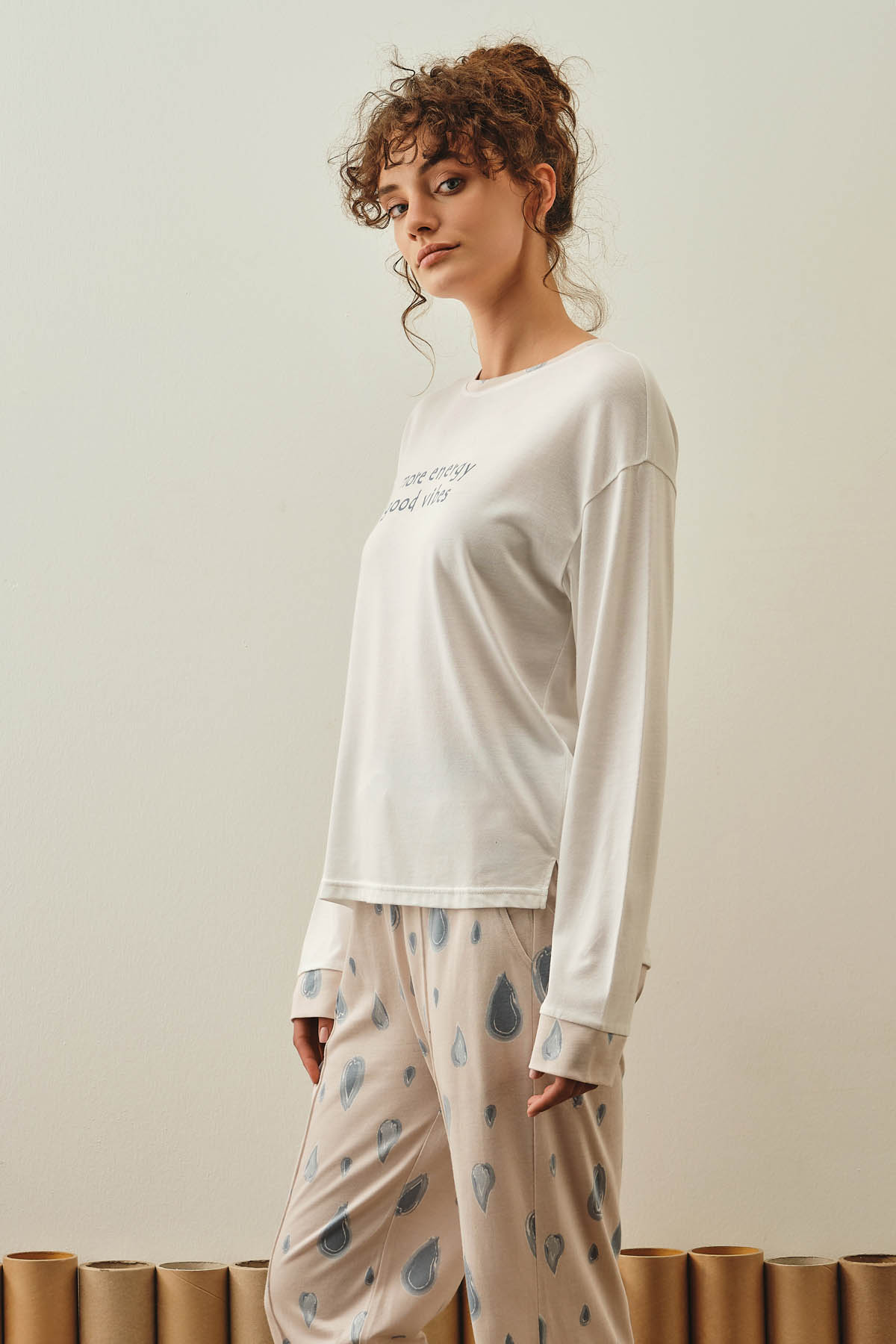 Kadın Pamuklu Uzun Pijama Takımı