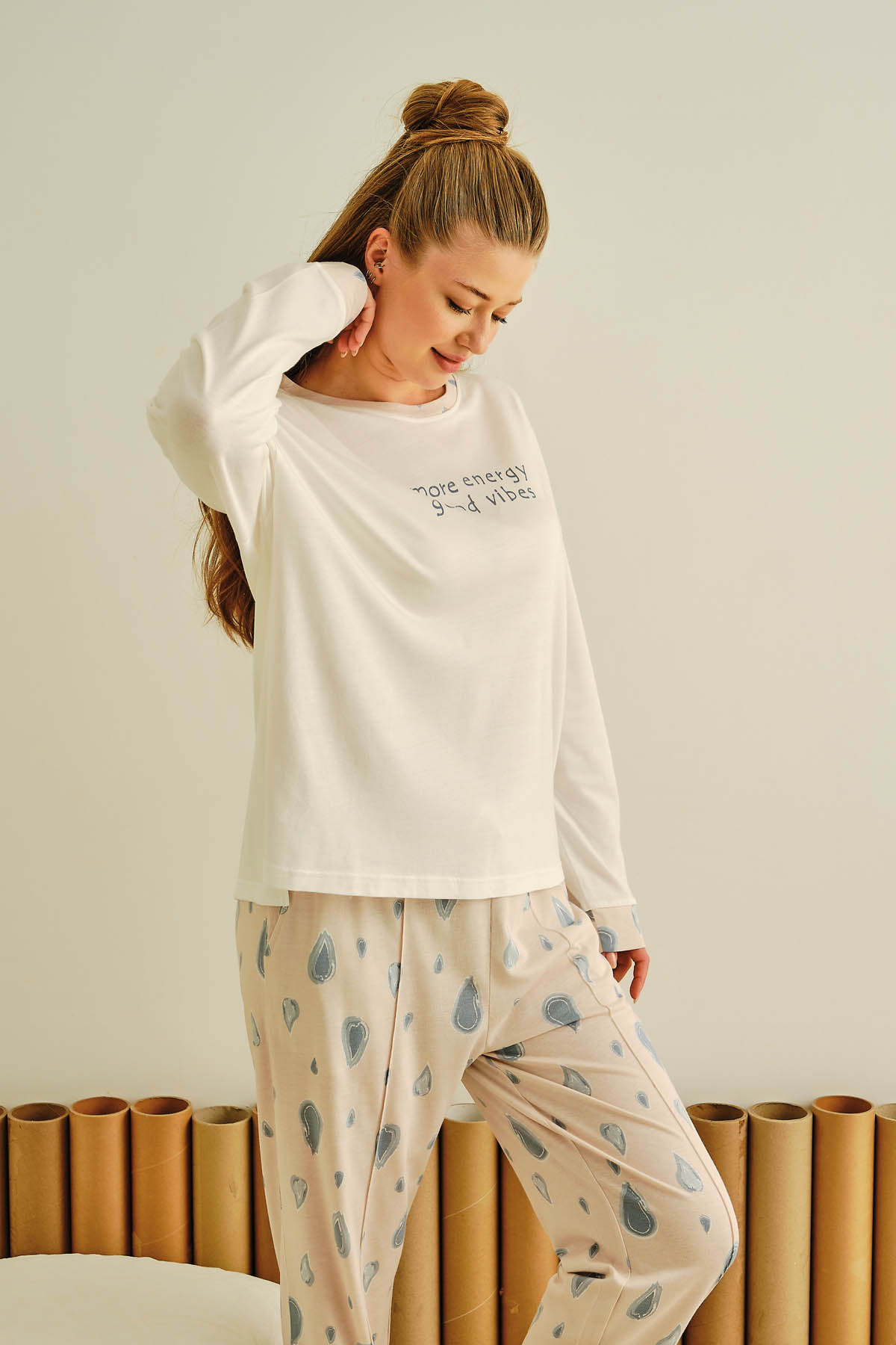 Kadın Büyük Beden Modal Pijama Üstü