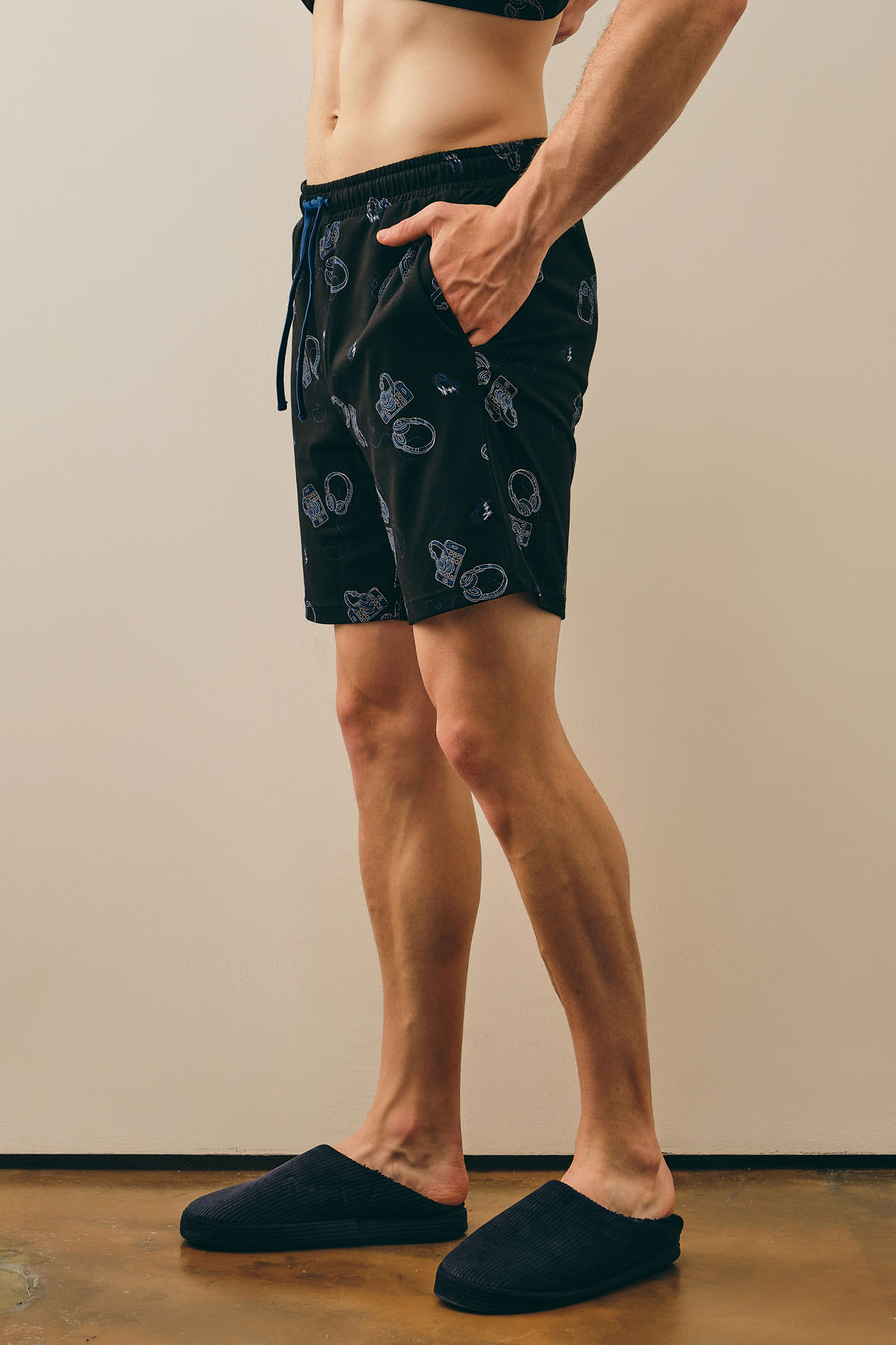 Erkek Pamuklu Cepli Şort Pijama Altı