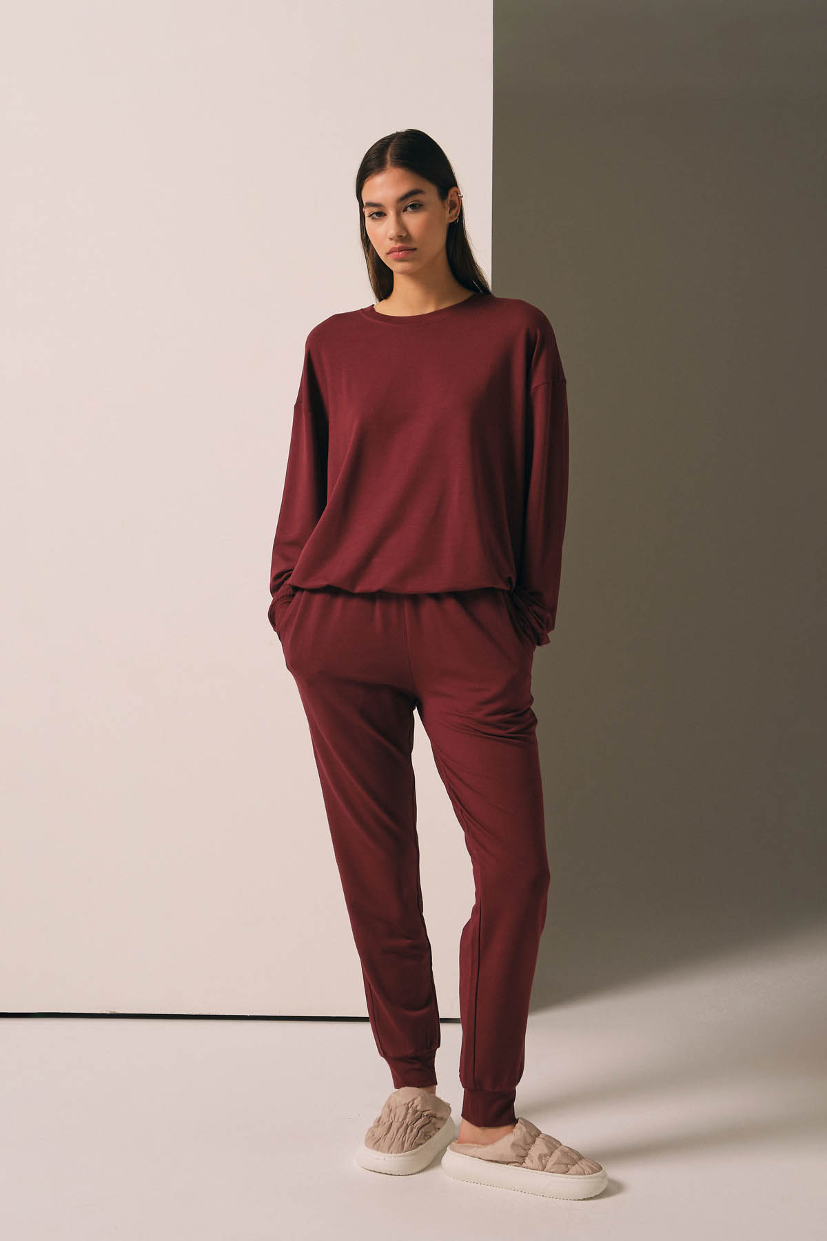 Kadın İki İplik Modal Eşofman Altı