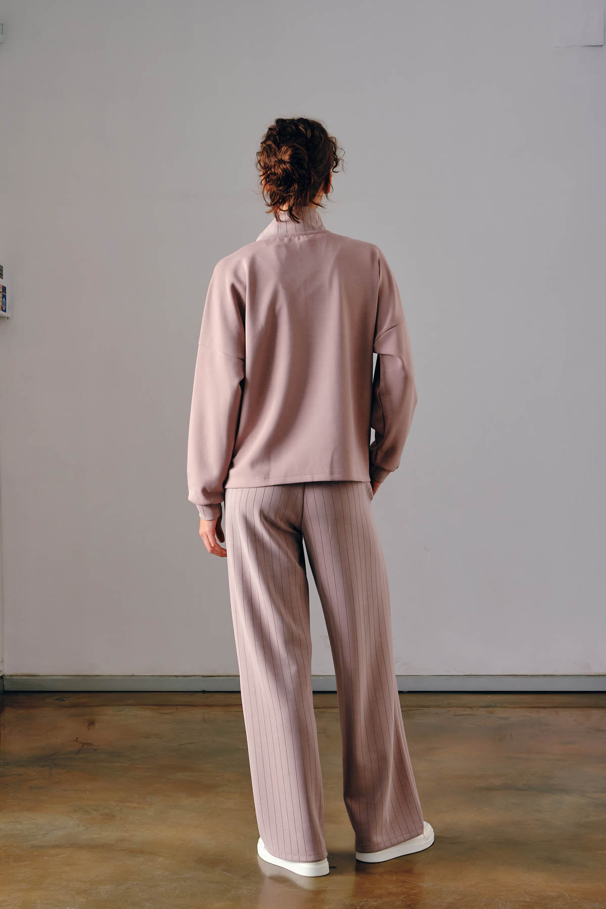 Kadın Soft Touch Yarım Fermuarlı Sweatshirt