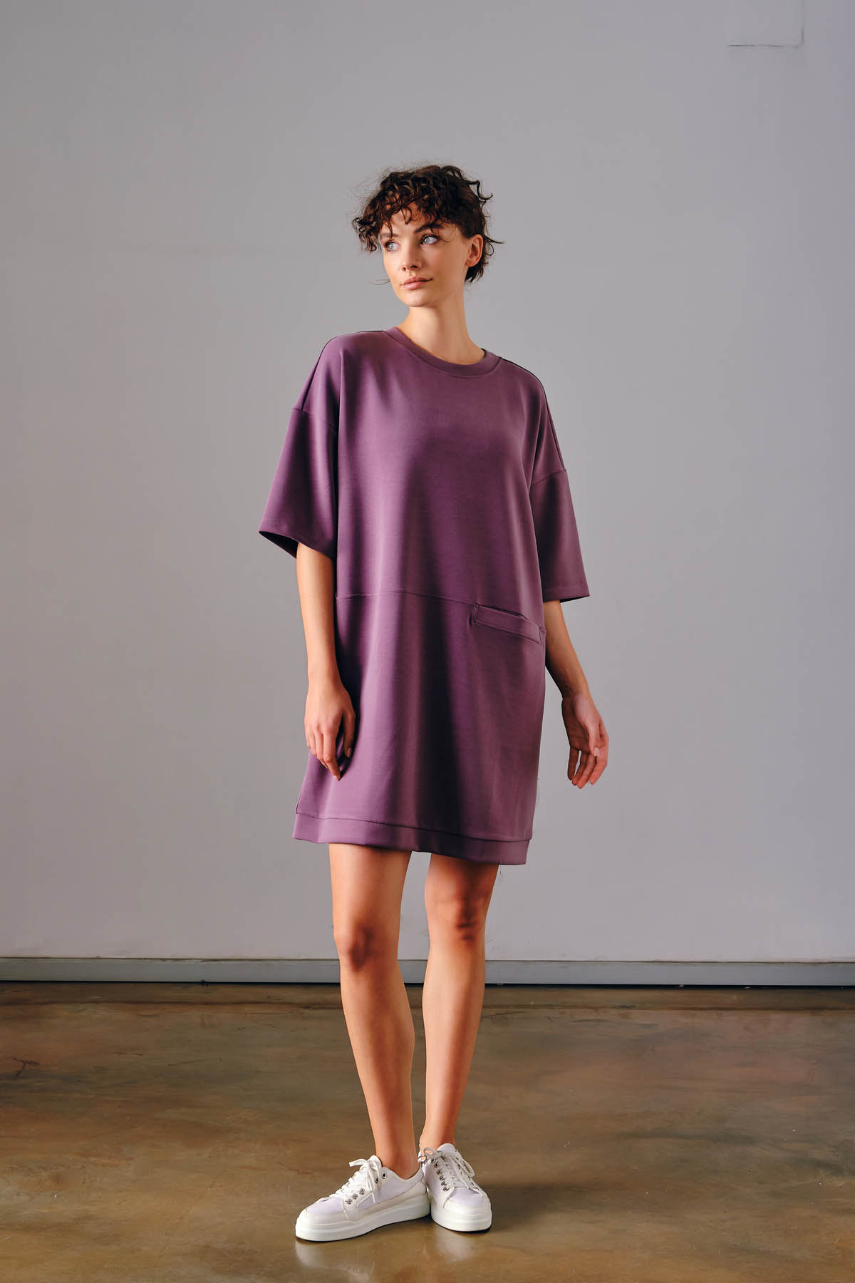 Kadın Soft Touch Cep Detaylı Kısa Kollu Elbise