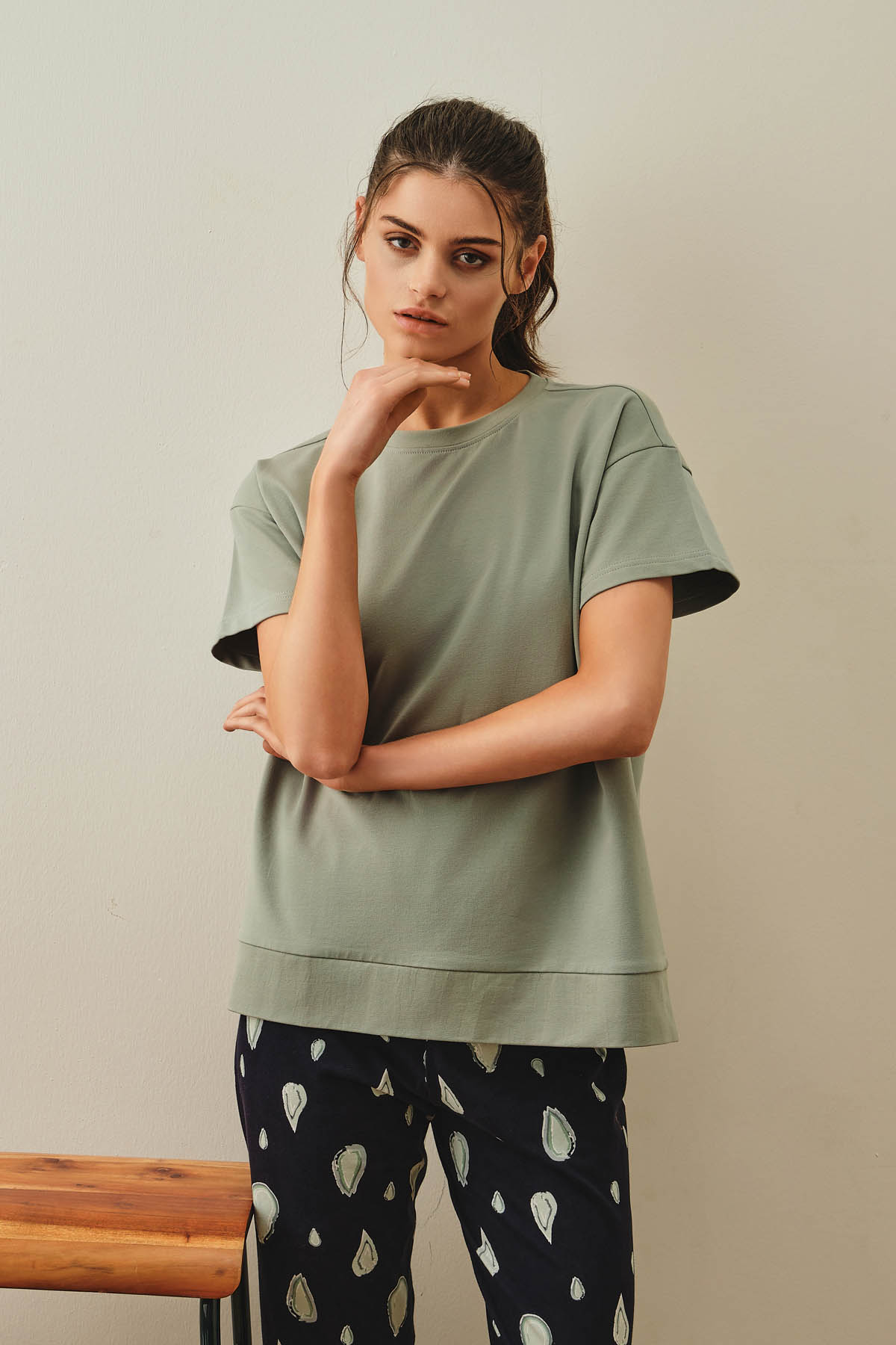 Kadın Pamuklu Pijama Üstü