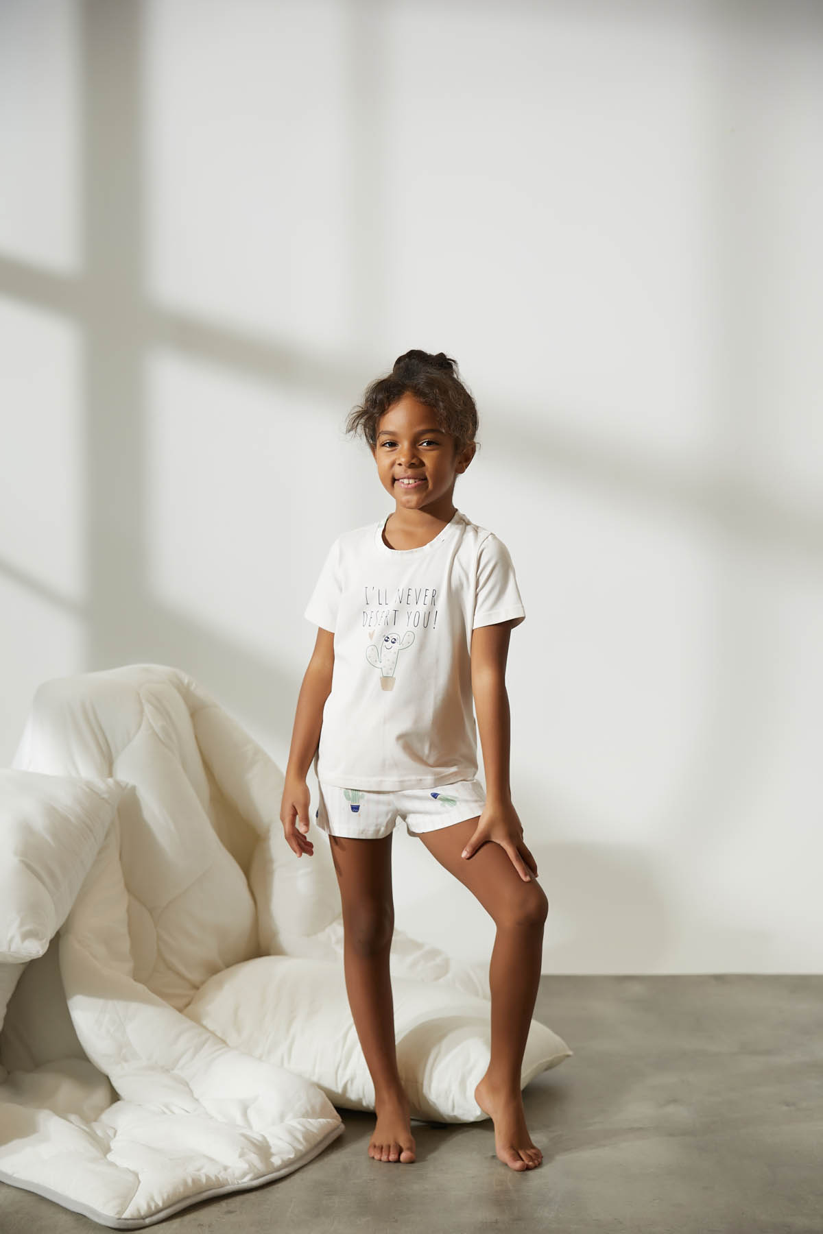 Kız Çocuk Pamuklu Şortlu Pijama Takımı