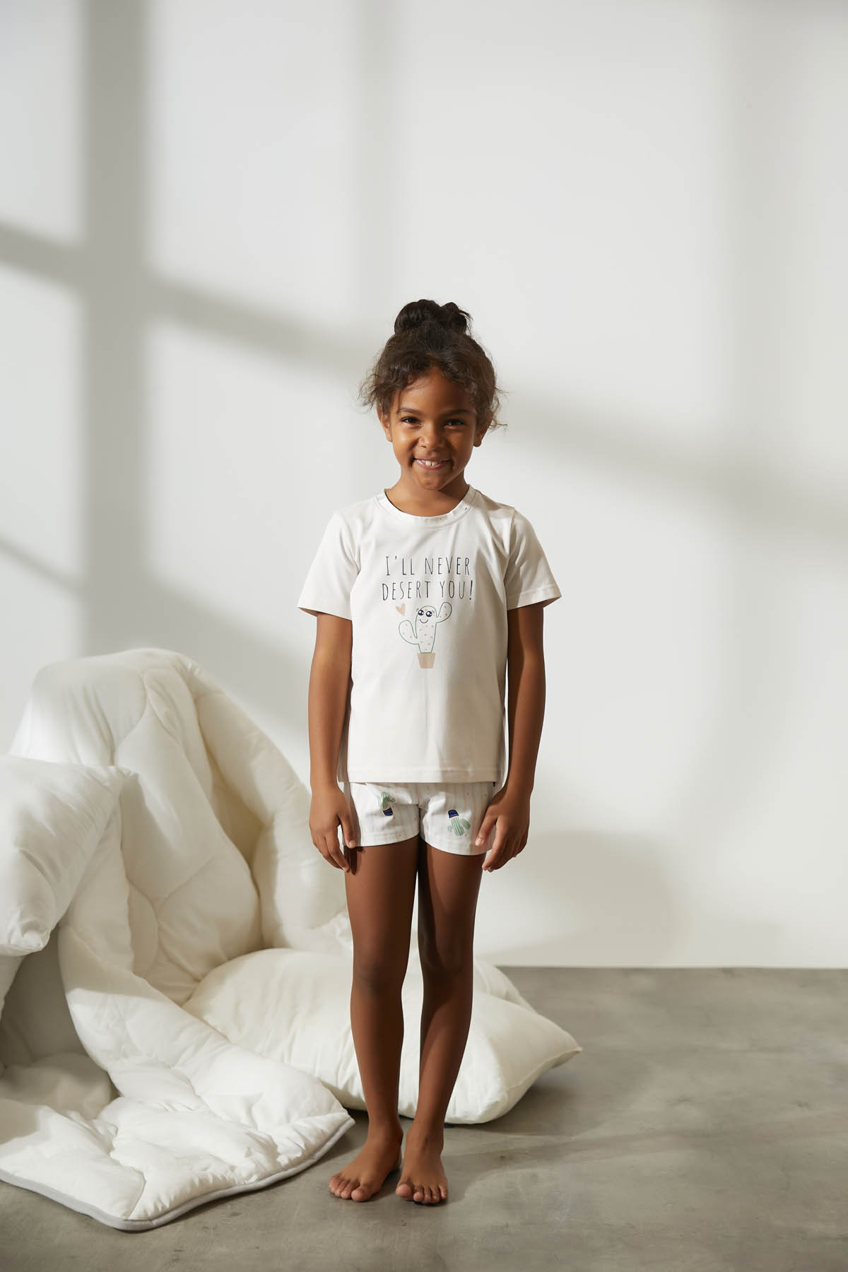 Kız Çocuk Pamuklu Şortlu Pijama Takımı